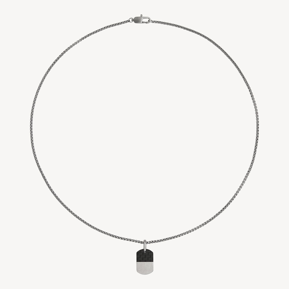 Najo Aviator Carbon Fibre and Steel Dog Tag Pendant