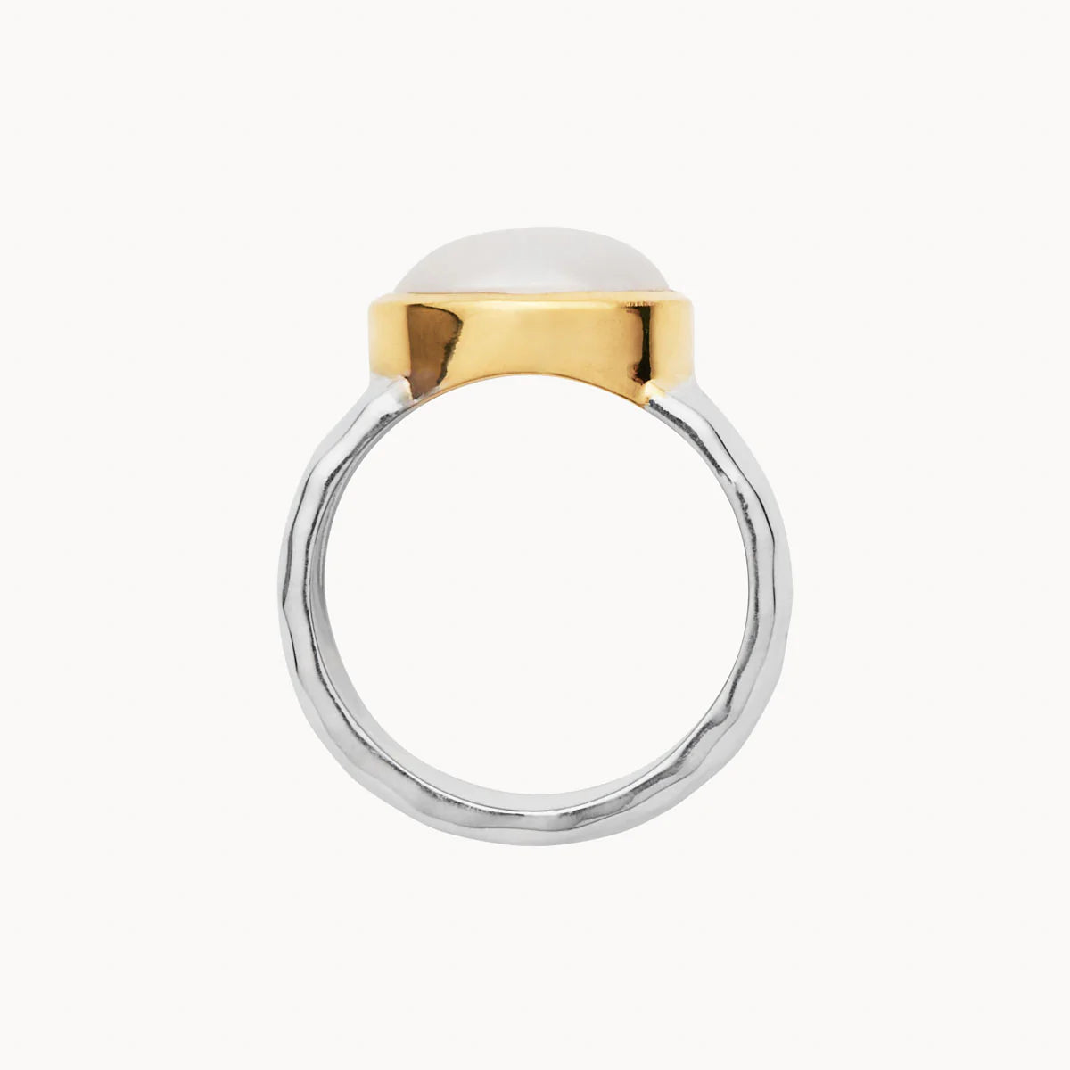 Najo Chroma Sil/Yell Gold Pearl Ring - Large