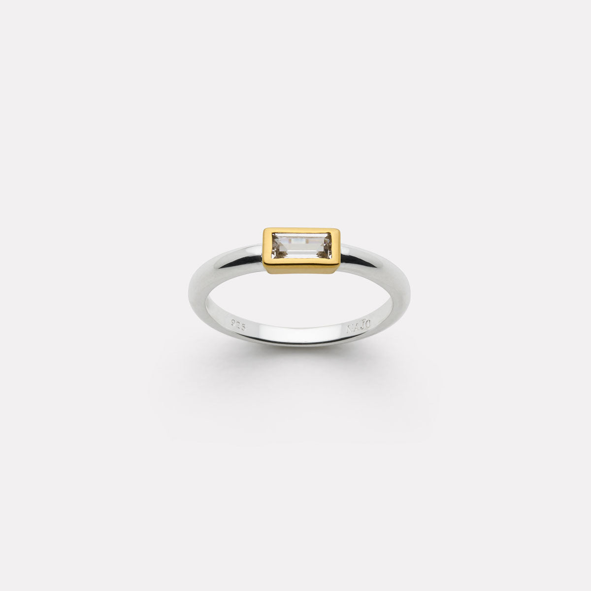 Najo Skye 2-Tone Cubic Zirconia Ring - Silver/Yellow Gold - Small