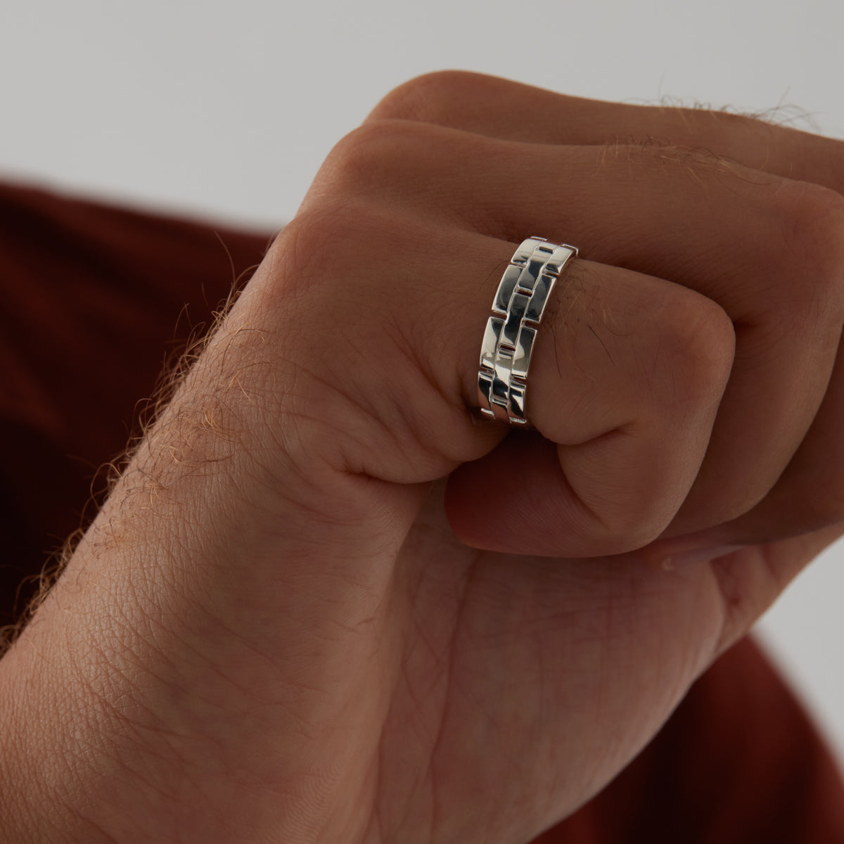 Najo Bastion Men’s Silver Ring - 11