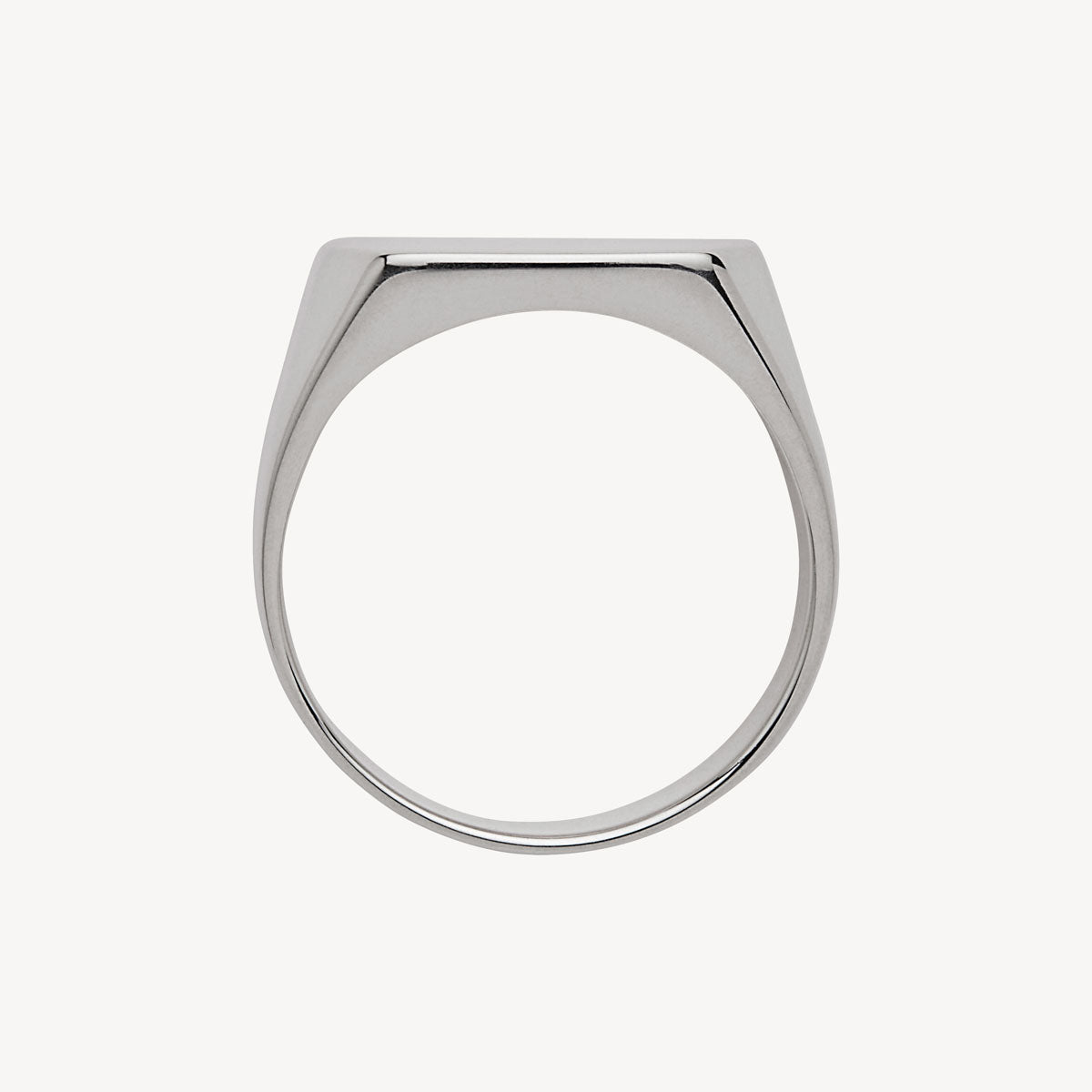 Najo Moto Men’s Silver Rectangular Signet Ring - 12