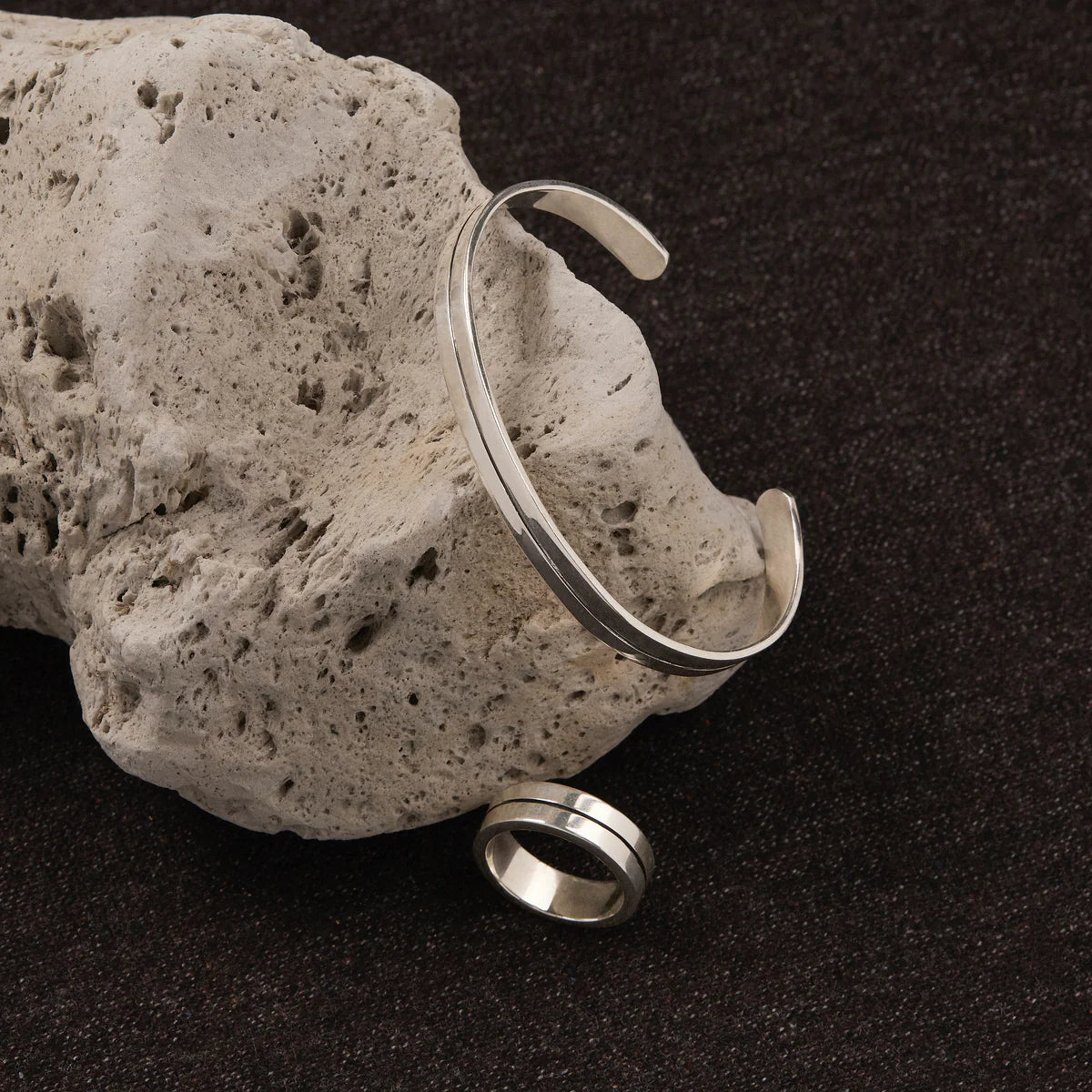 Najo Horizon Men's Silver Ring - 12