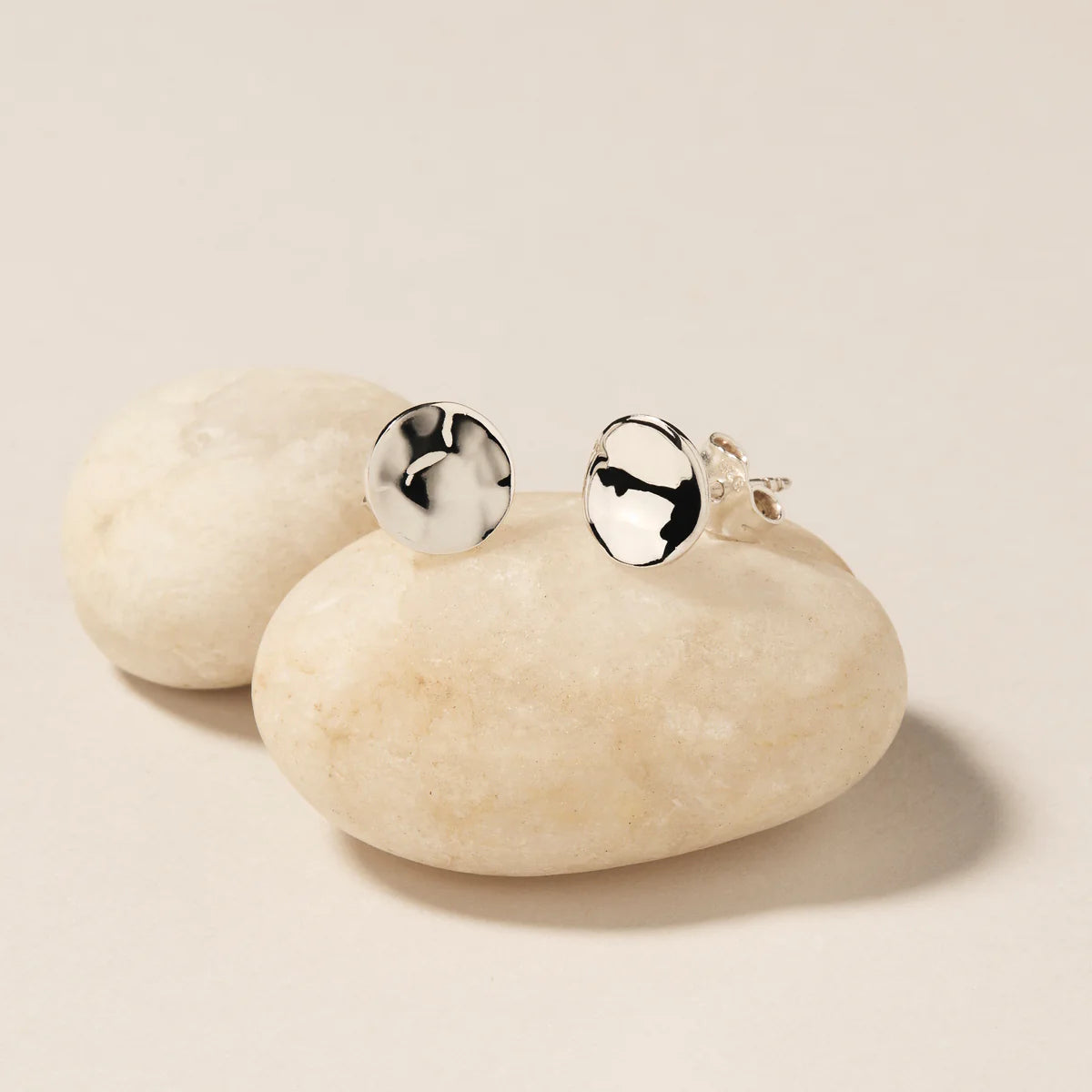 Najo Double Beat Stud Earring - Sterling silver