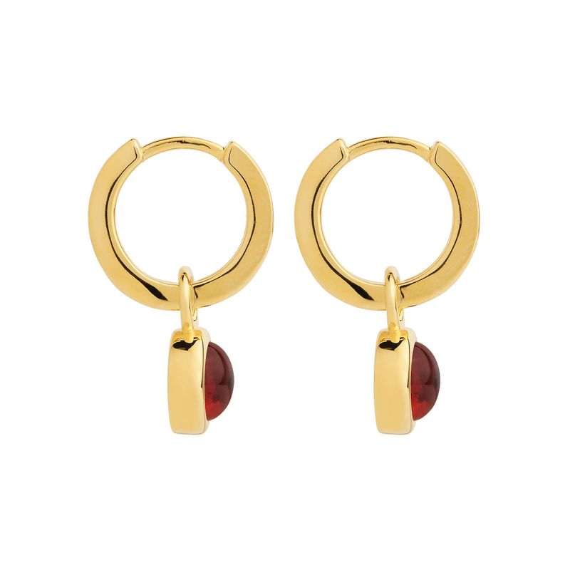 Najo Solace Yellow Gold Garnet Huggie Earring