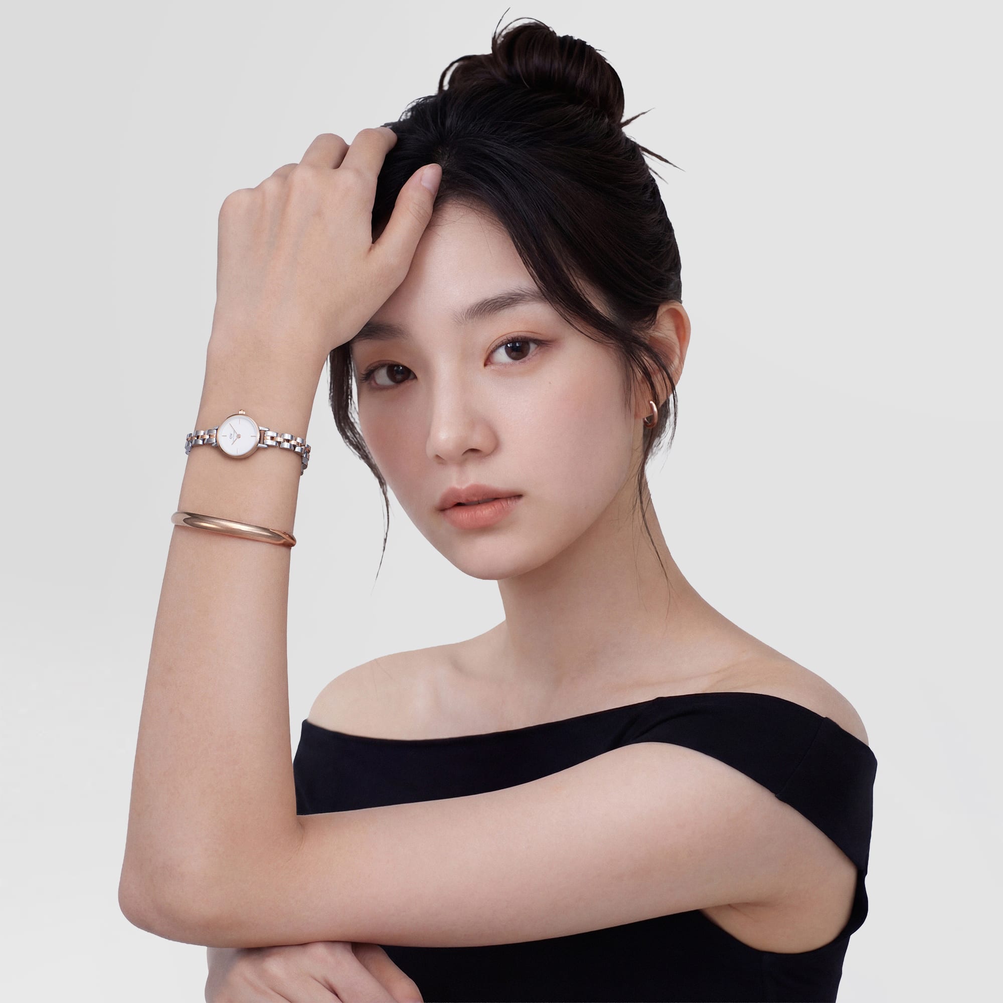 Daniel Wellington Petite Mini Arch 3-Link Two Tone Rose Gold