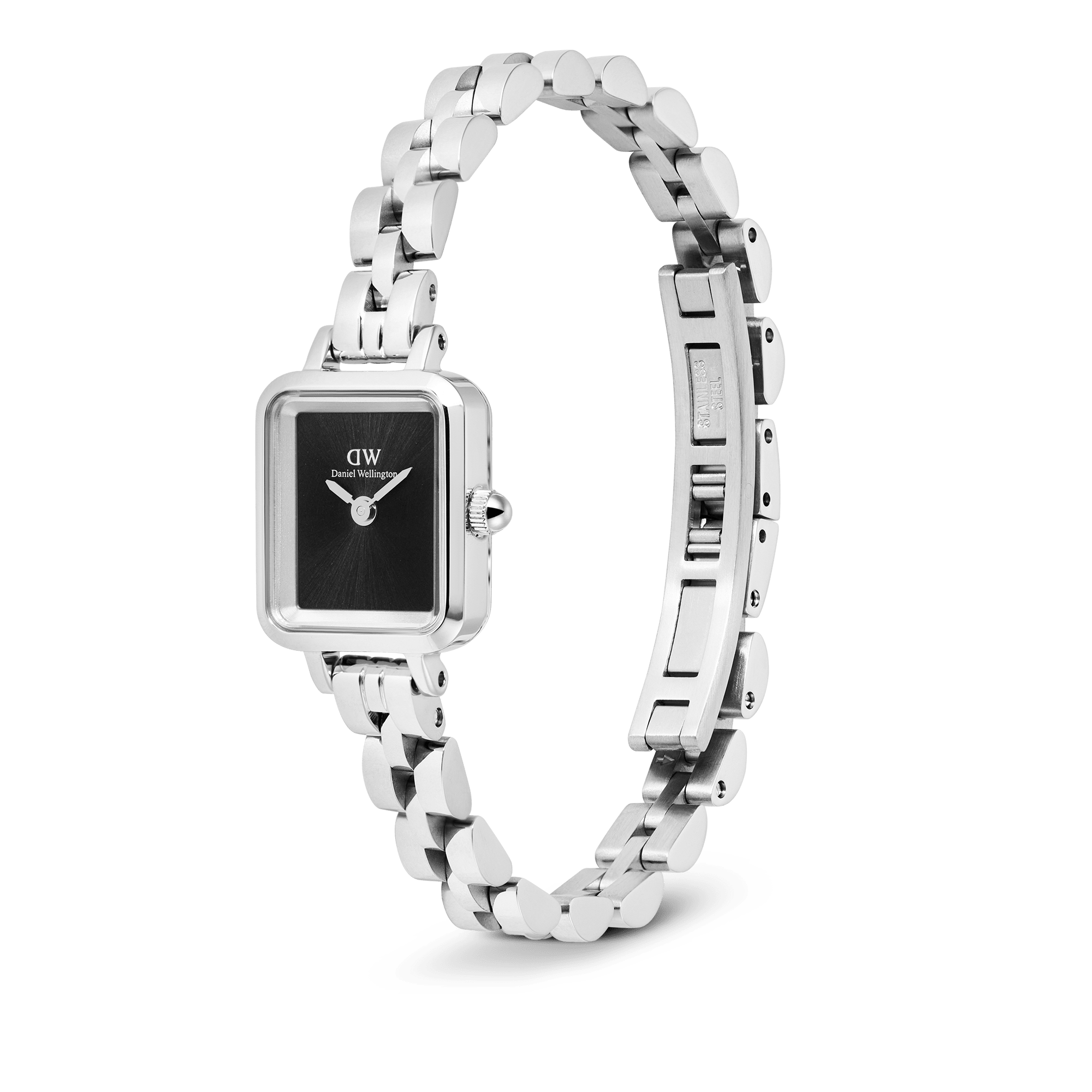 Daniel Wellington Quadro Mini Arch 3-link Onyx Sunray Silver