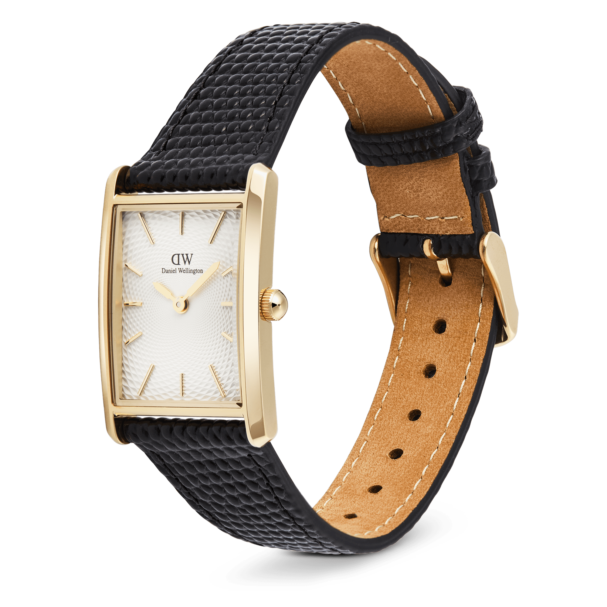 Daniel Wellington Bound Black Lizard Guilloché Gold