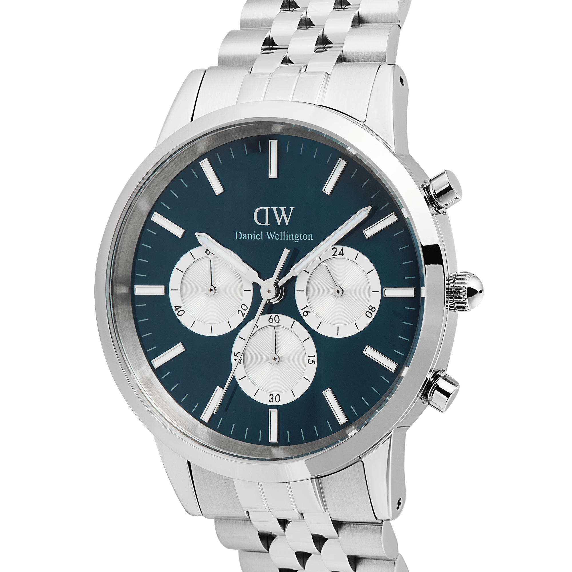Daniel Wellington Iconic Chronograph Arch 5-Link Arctic Panda Silver