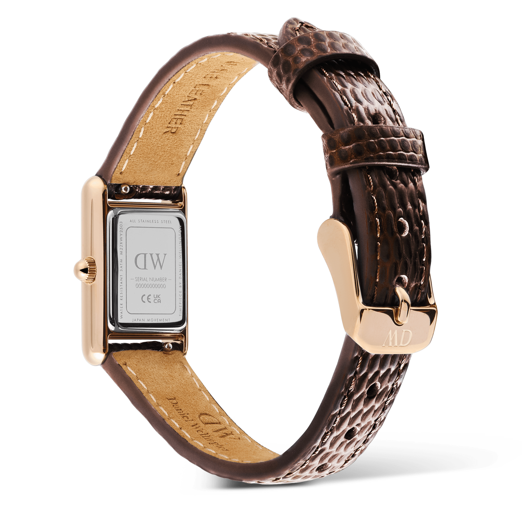 Daniel Wellington Bound Mini Dark Brown Lizard Rose Gold