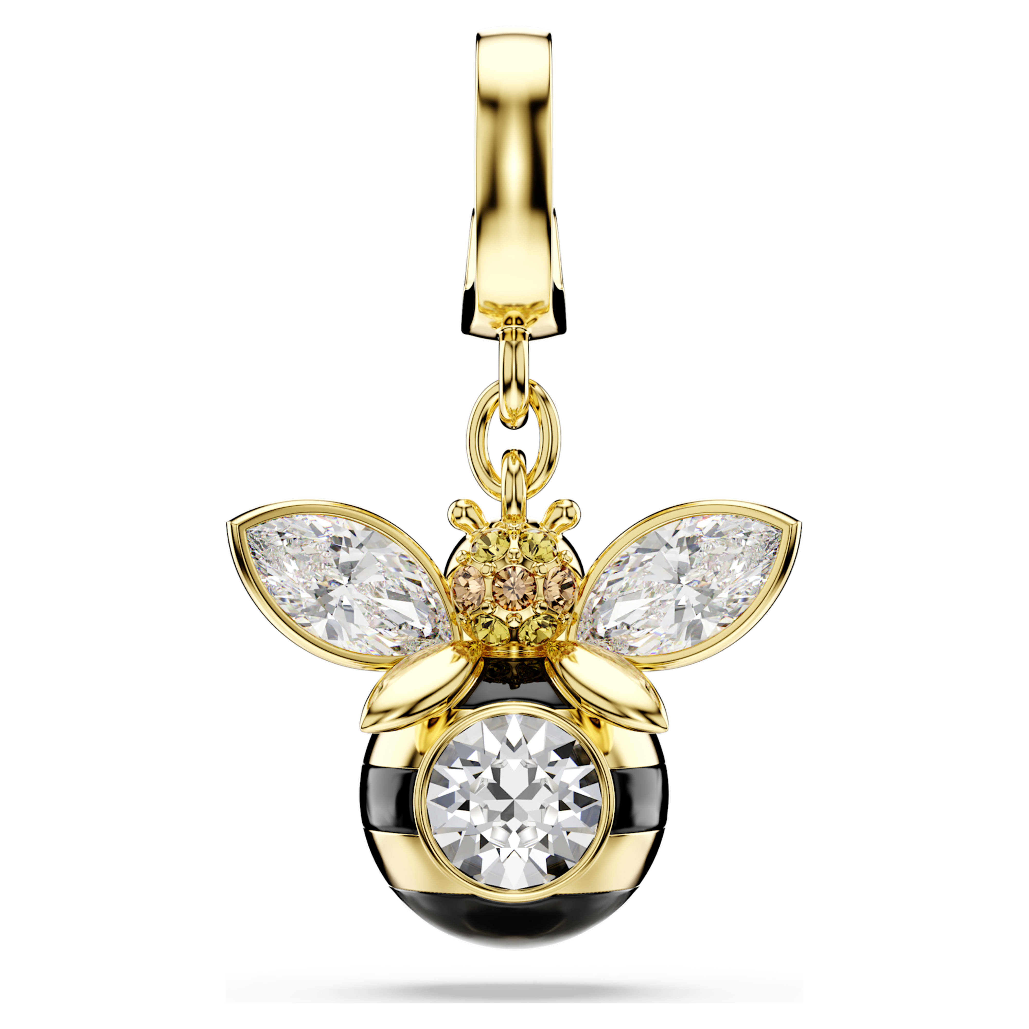 Swarovski Idyllia Charm – Mixed cuts, Bee, Multicoloured, 18K gold finish