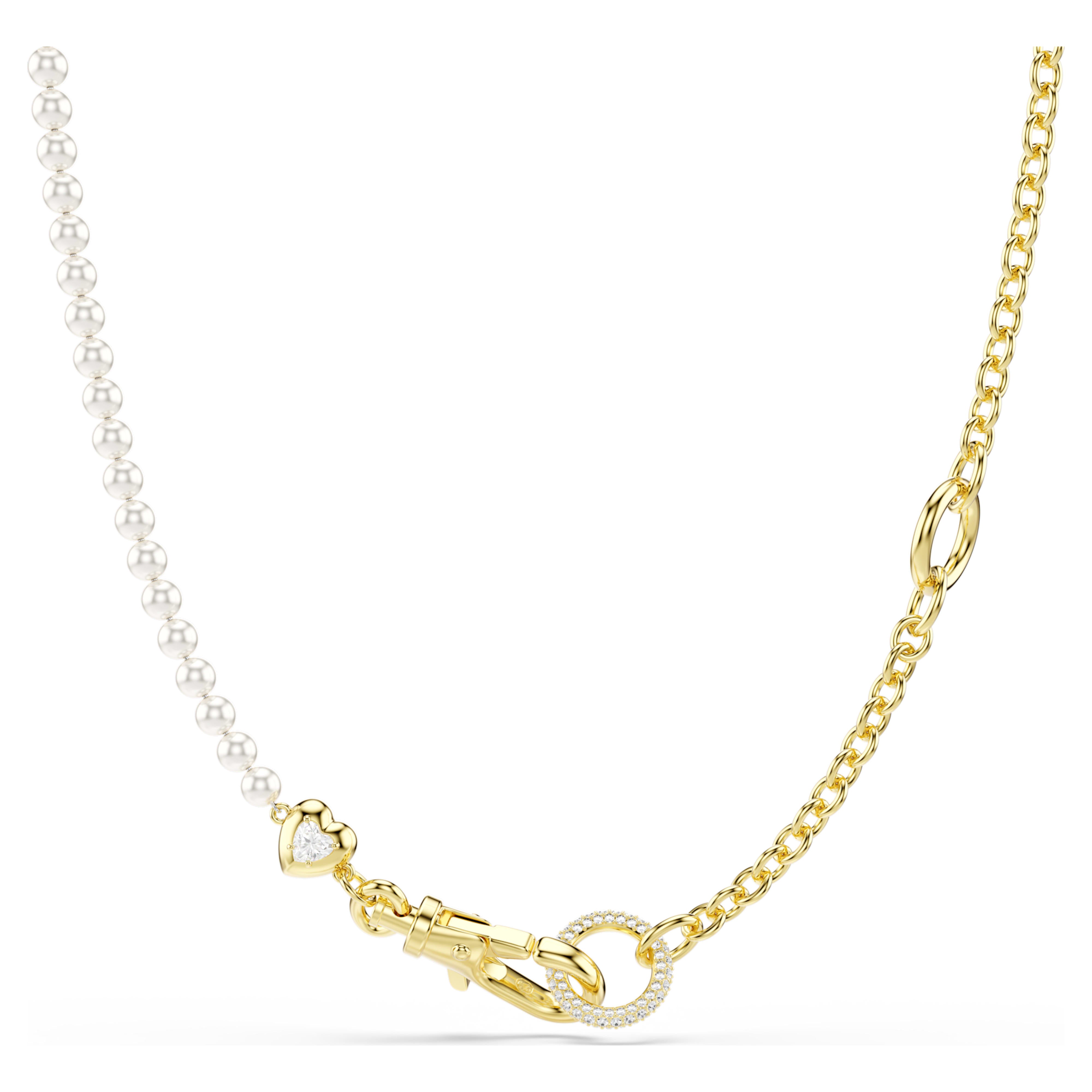 Swarovski Idyllia Necklace – Crystal pearl, White, 18K gold finish