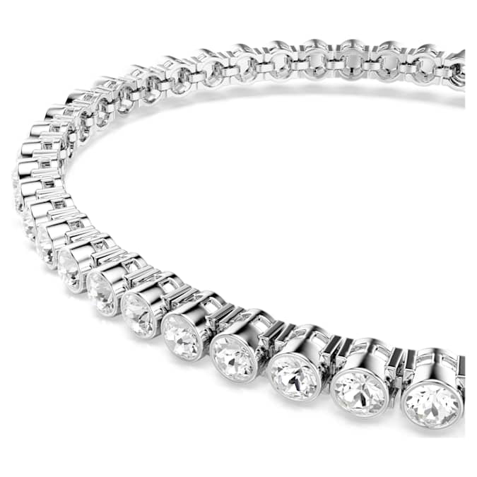 Swarovski Imber Emily Tennis bracelet, Round cut, White, Rhodium plated