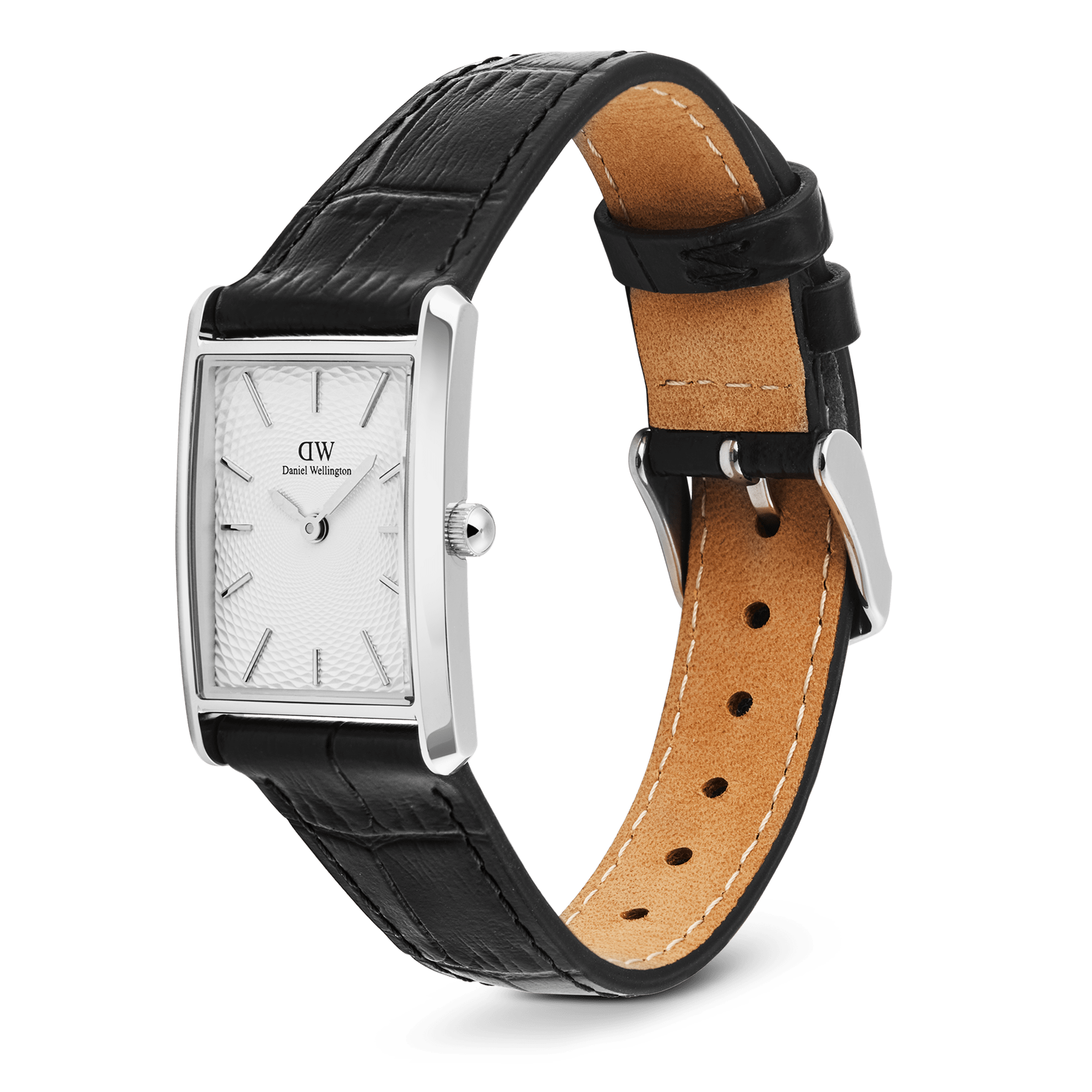 Daniel Wellington Bound Black Crocodile Guilloché Silver