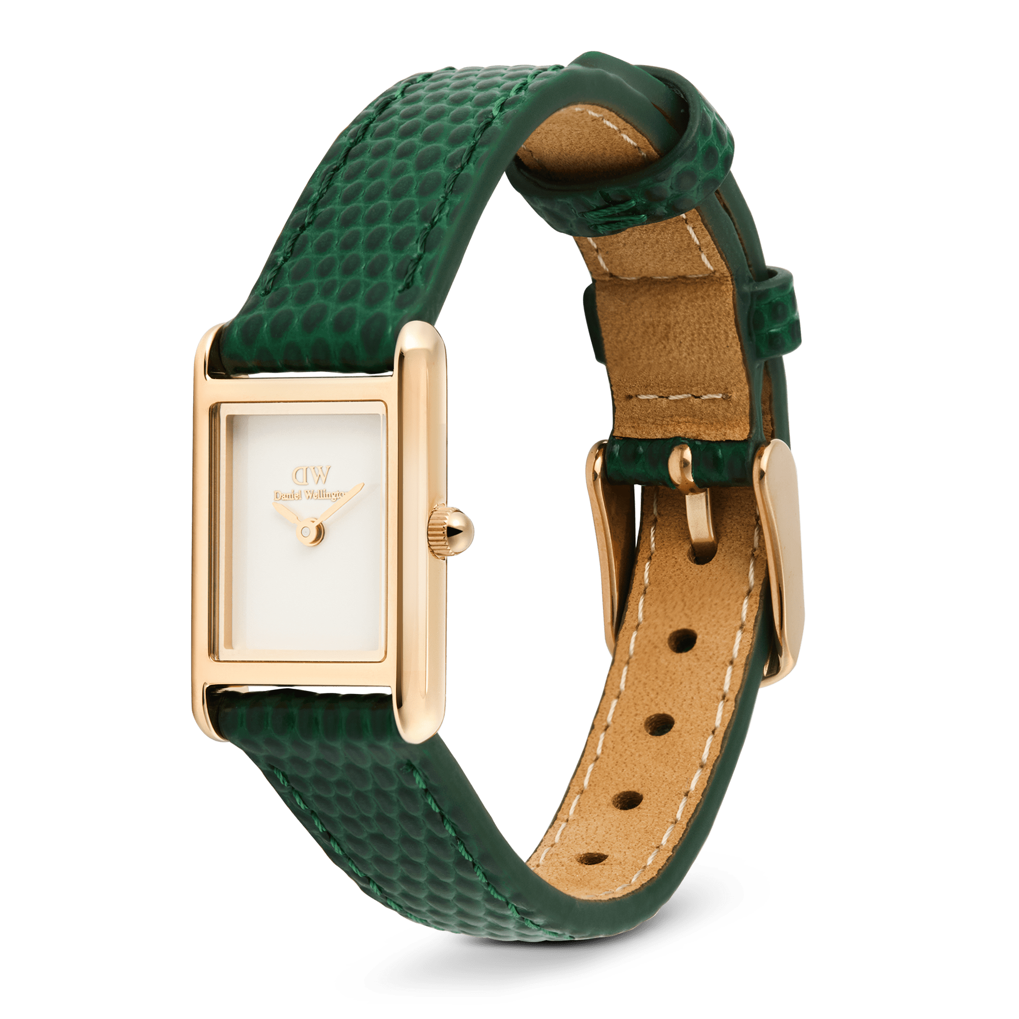 Daniel Wellington Bound Mini Green Lizard Rose Gold