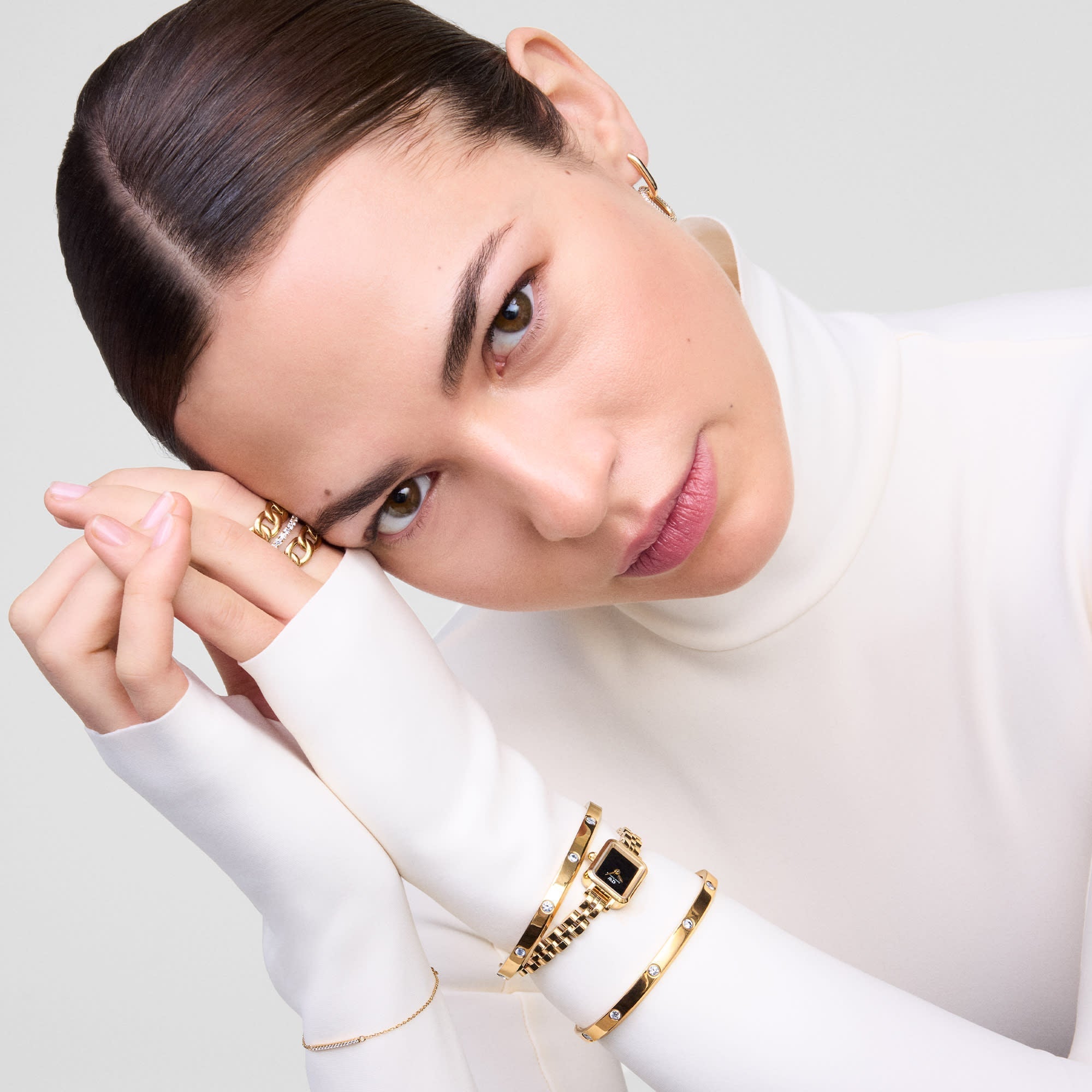 Daniel Wellington Quadro Mini Arch 3-link Onyx Sunray Gold