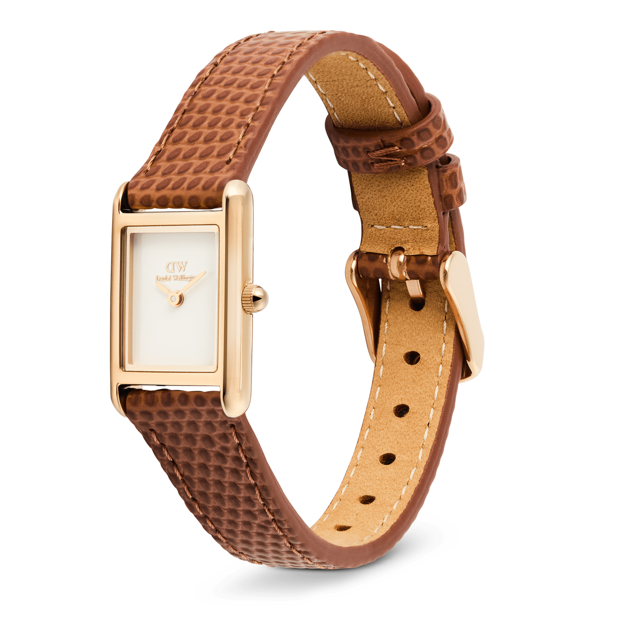 Daniel Wellington Bound Mini Light Brown Lizard Rose Gold