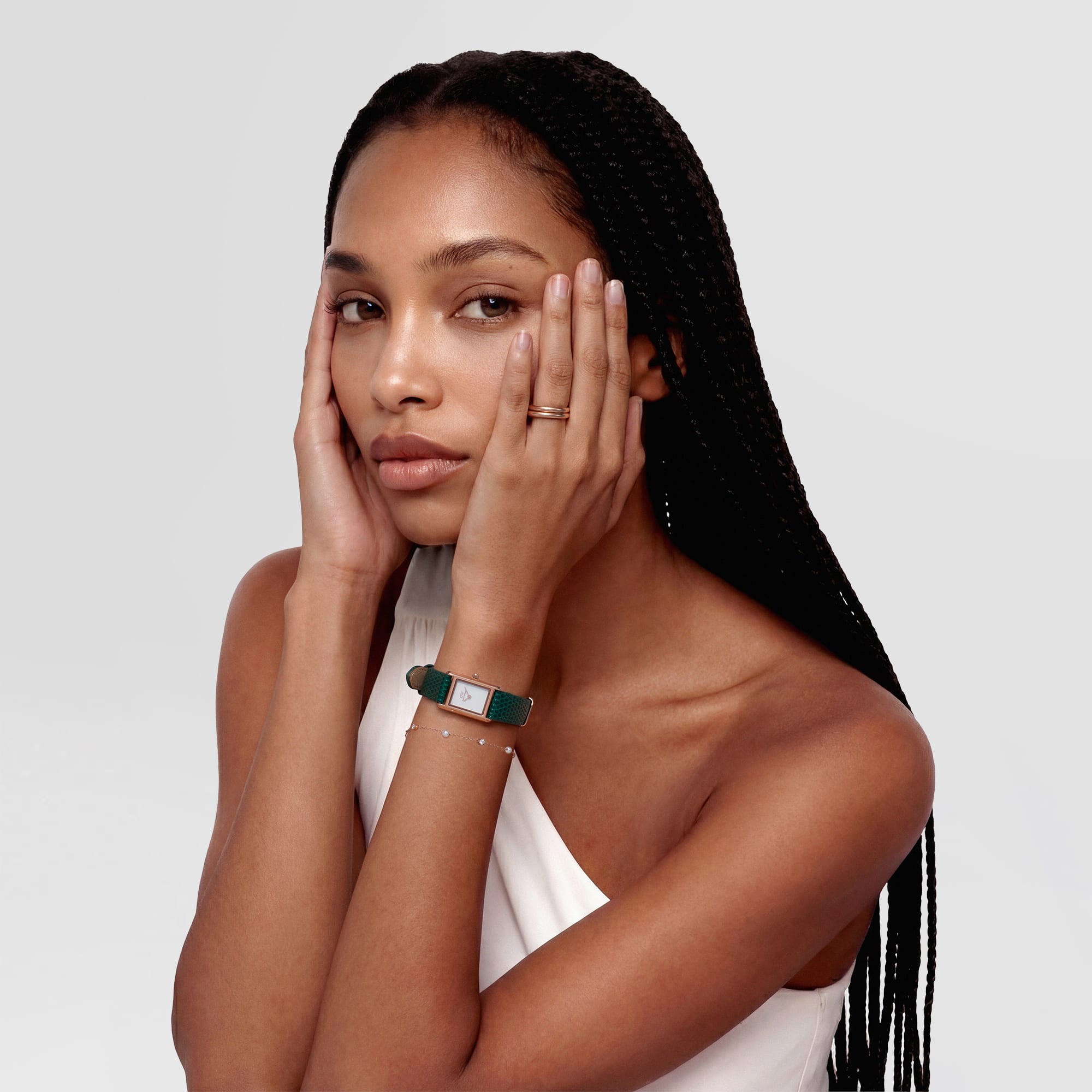 Daniel Wellington Bound Mini Green Lizard Rose Gold