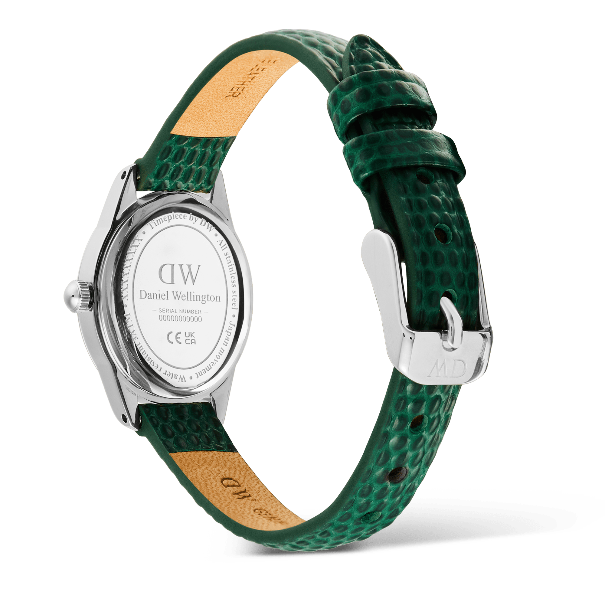 Daniel Wellington Ophelia Mini Green Lizard White Guilloché Silver
