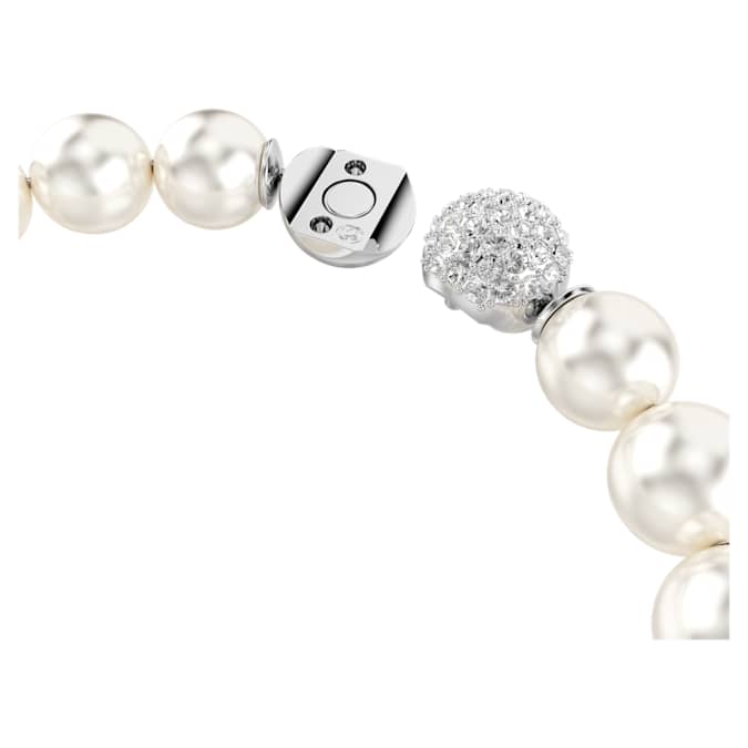 Swarovski Matrix bracelet, Crystal pearl, White, Rhodium plated
