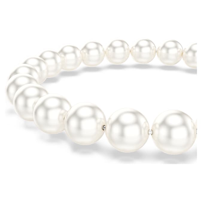 Swarovski Matrix bracelet, Crystal pearl, White, Rhodium plated