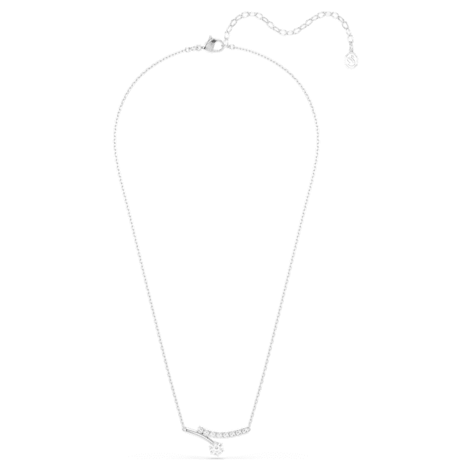 Swarovski Matrix necklace, Round cut, White, Rhodium plated