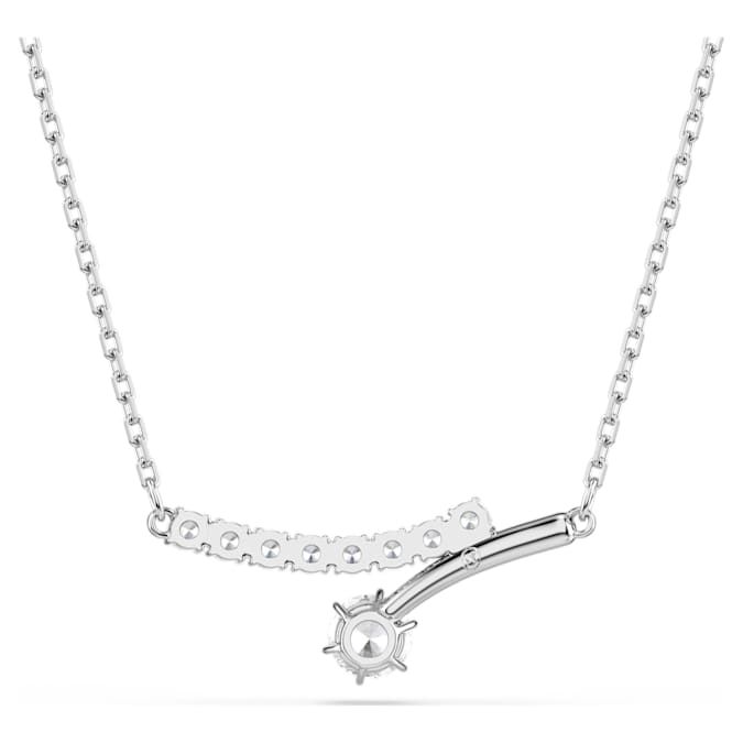 Swarovski Matrix necklace, Round cut, White, Rhodium plated