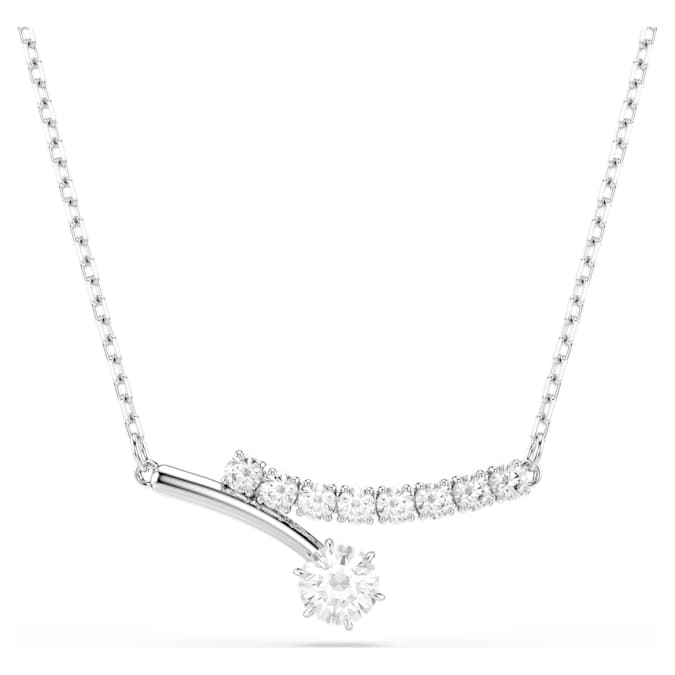 Swarovski Matrix necklace, Round cut, White, Rhodium plated