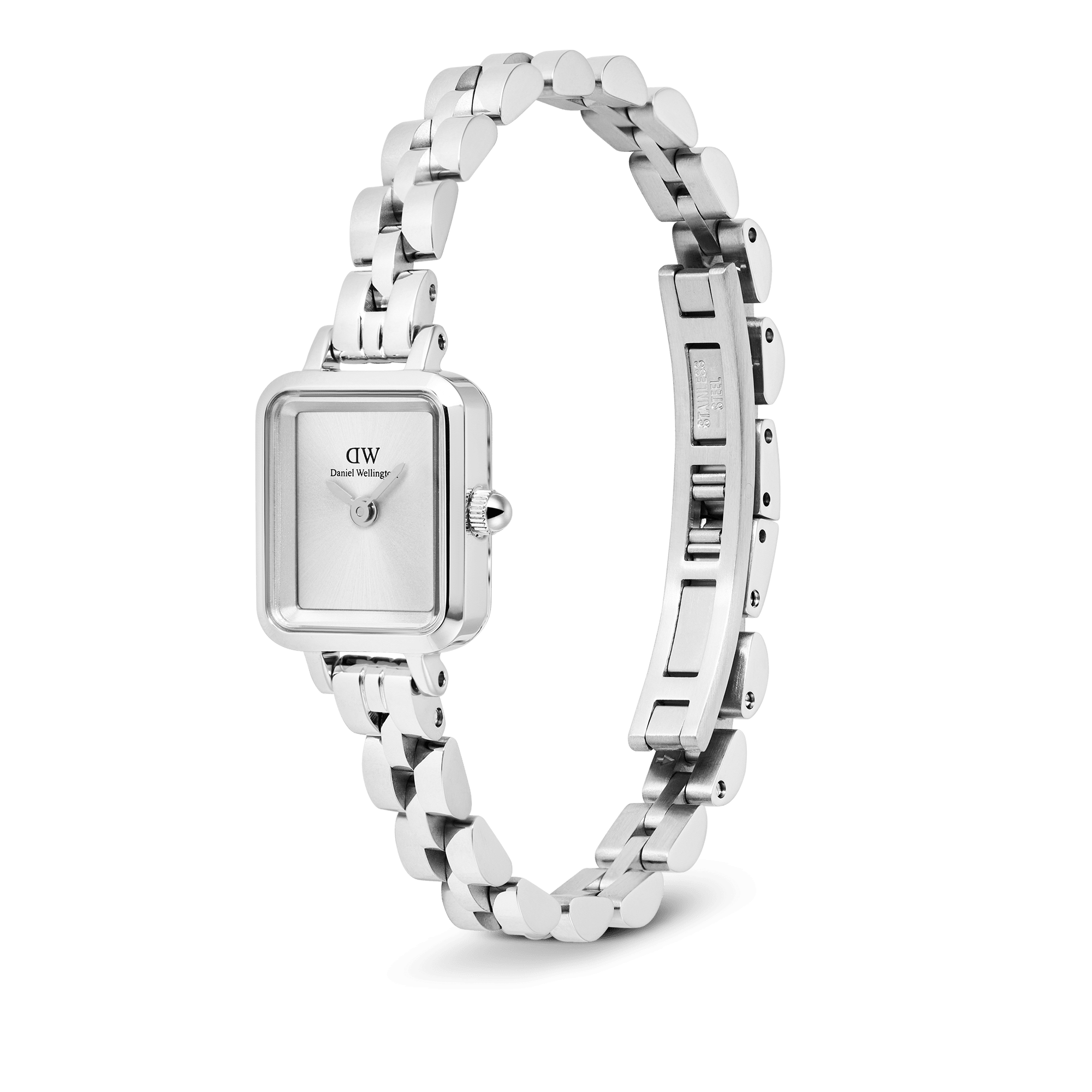 Daniel Wellington Quadro Mini Arch 3-link White Sunray Silver