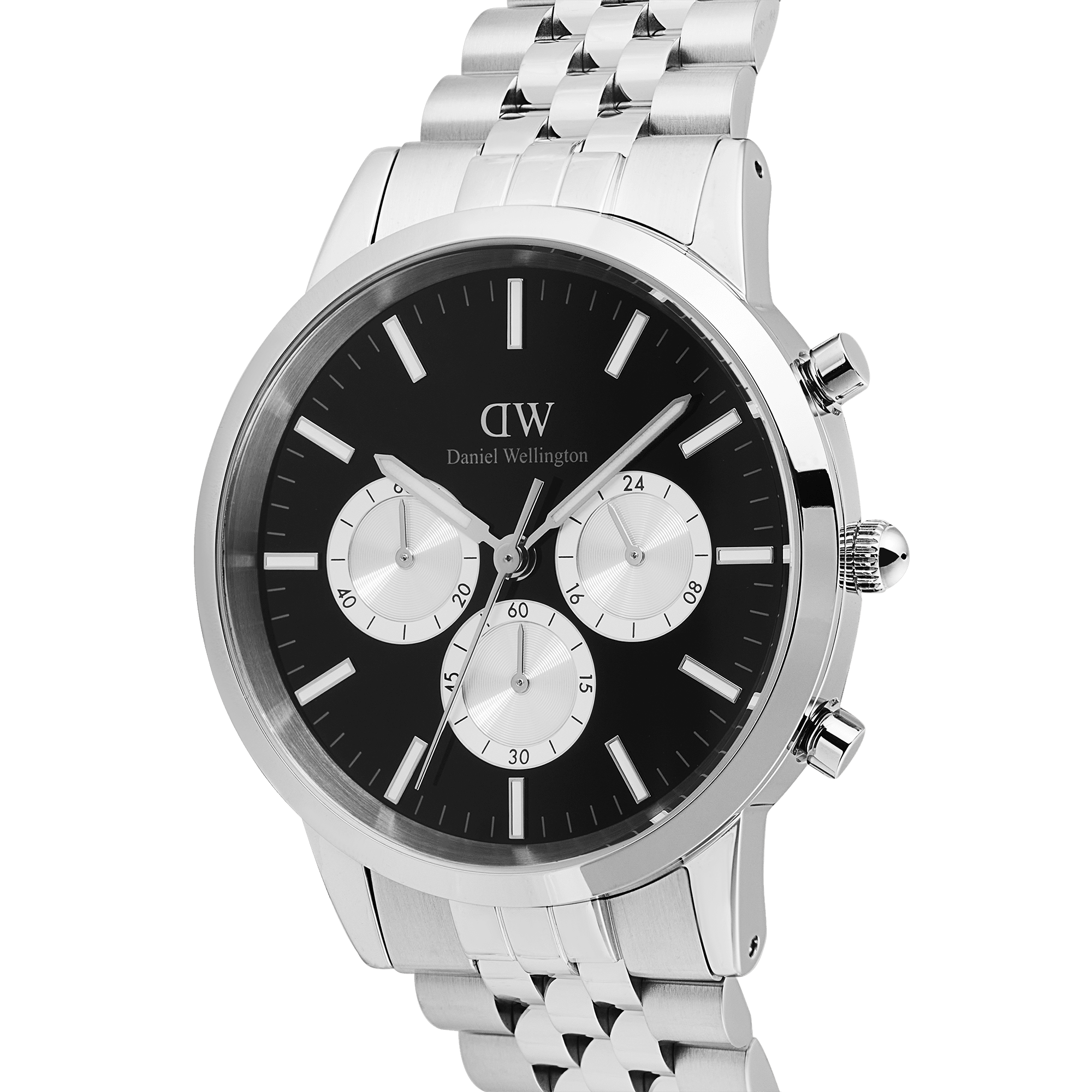 Daniel Wellington Iconic Chronograph Arch 5-Link Onyx Panda Silver