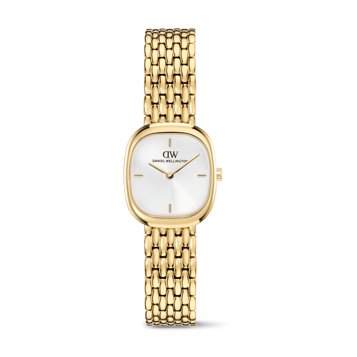 Daniel Wellington Corta White Grain-Link Gold Watch