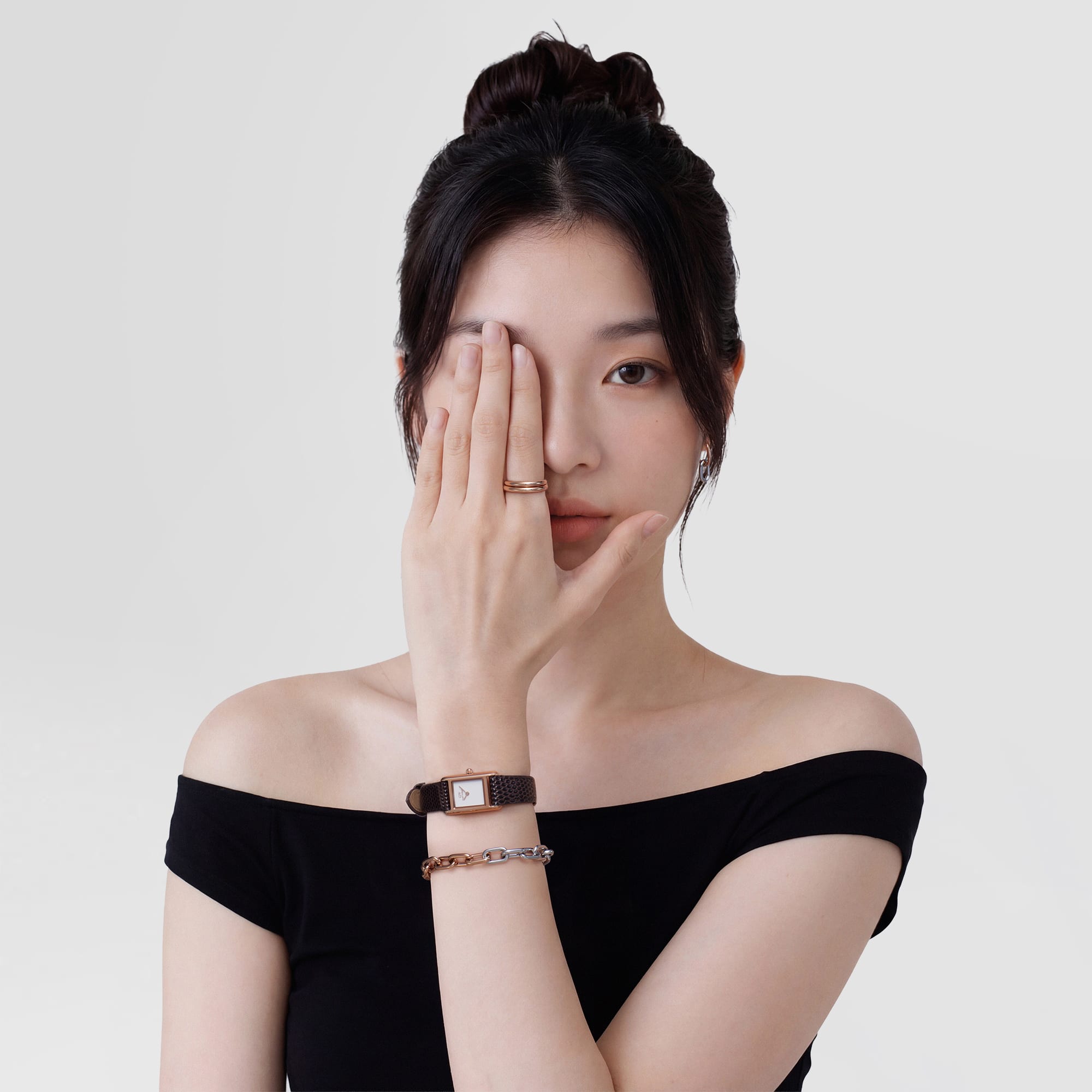 Daniel Wellington Bound Mini Dark Brown Lizard Rose Gold