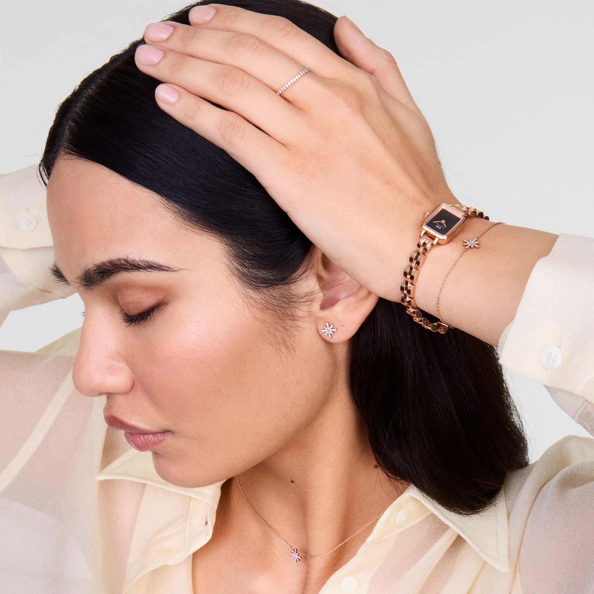 Daniel Wellington Quadro Mini Arch 3-link Onyx Sunray Rose Gold