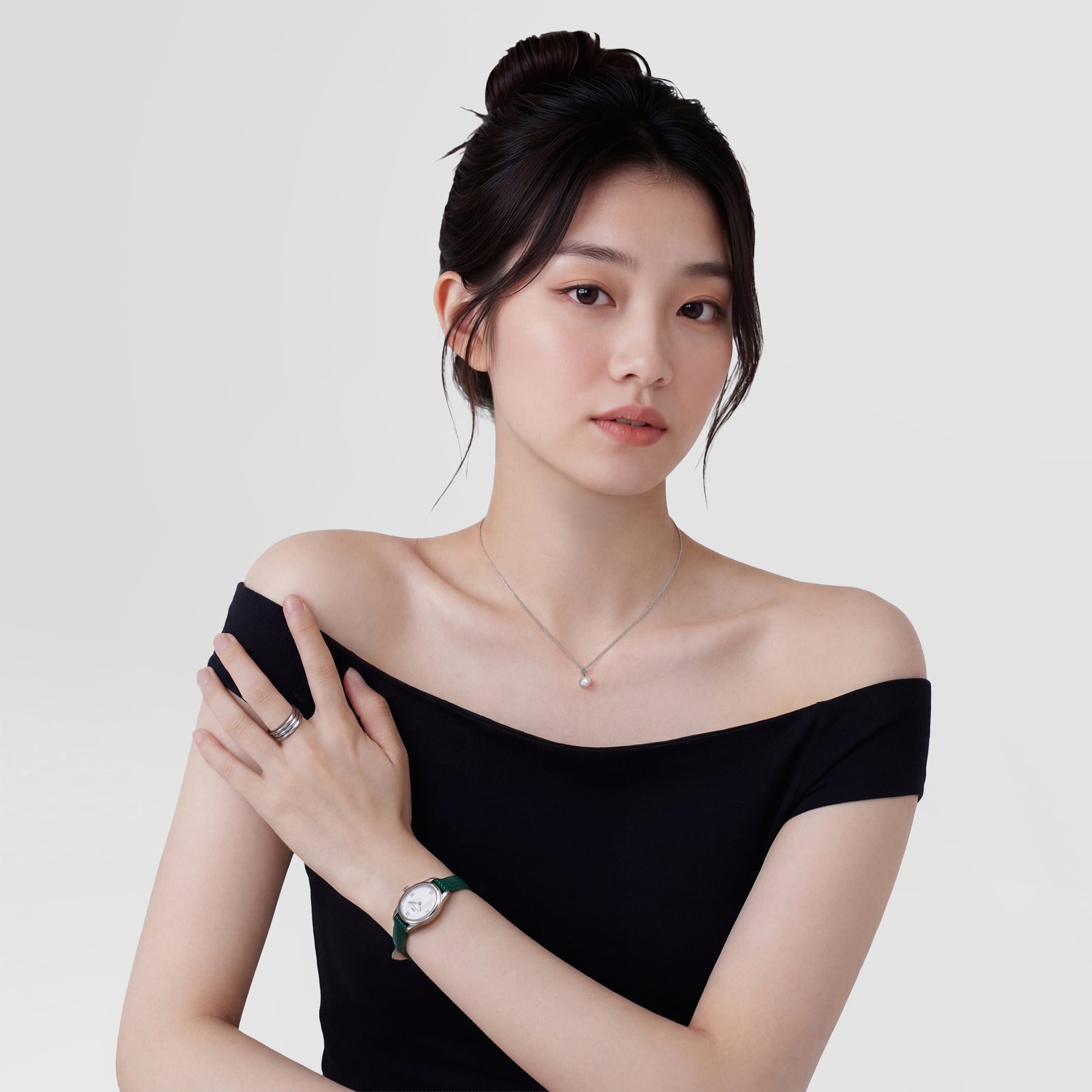 Daniel Wellington Ophelia Mini Green Lizard White Guilloché Silver