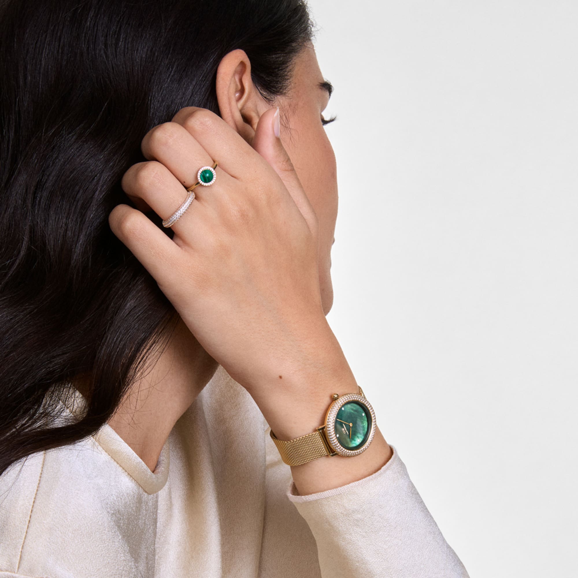 Daniel Wellington Crystalline Bezel Evergold Green Watch