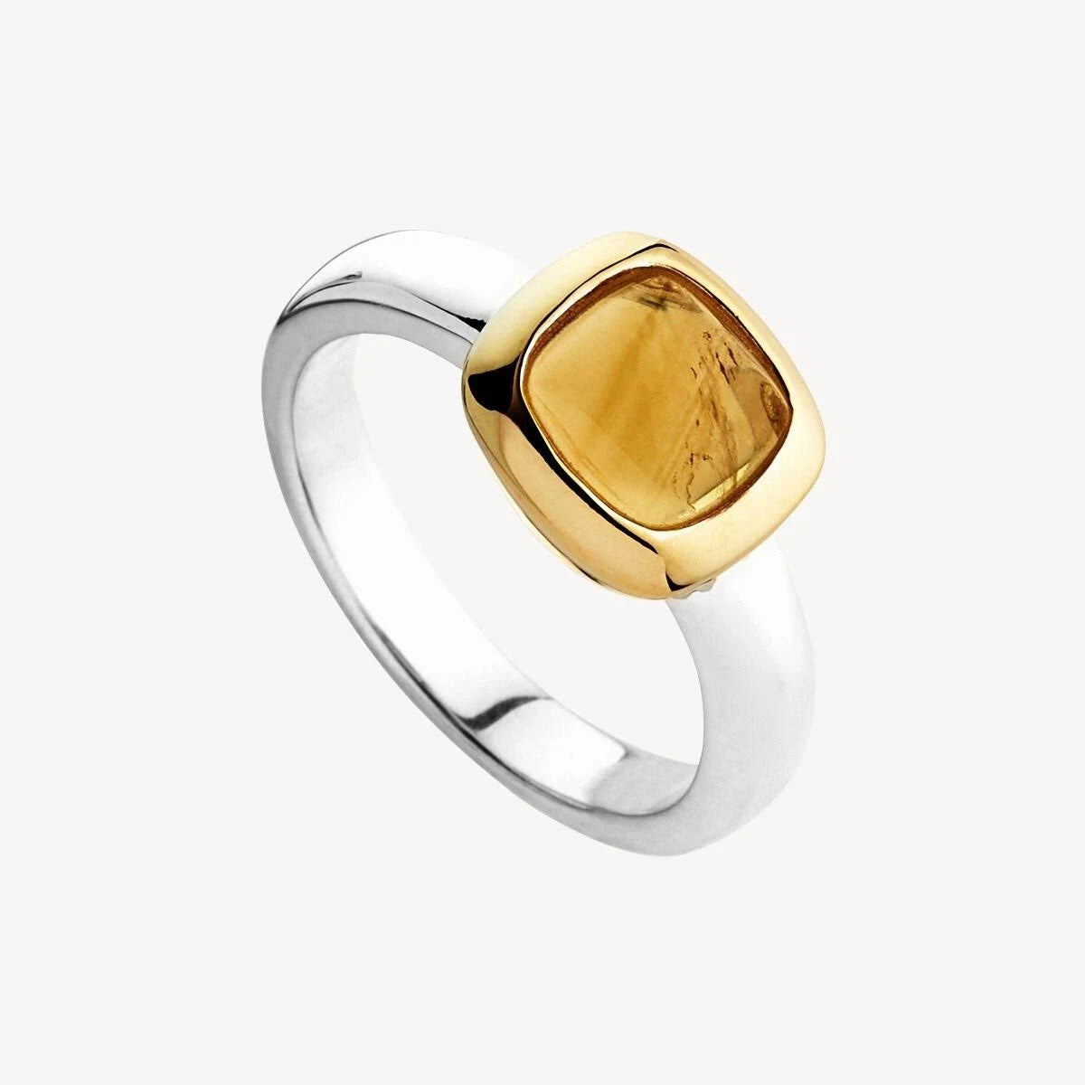 Najo Citrine Yellow Gold Plate Ring - Medium