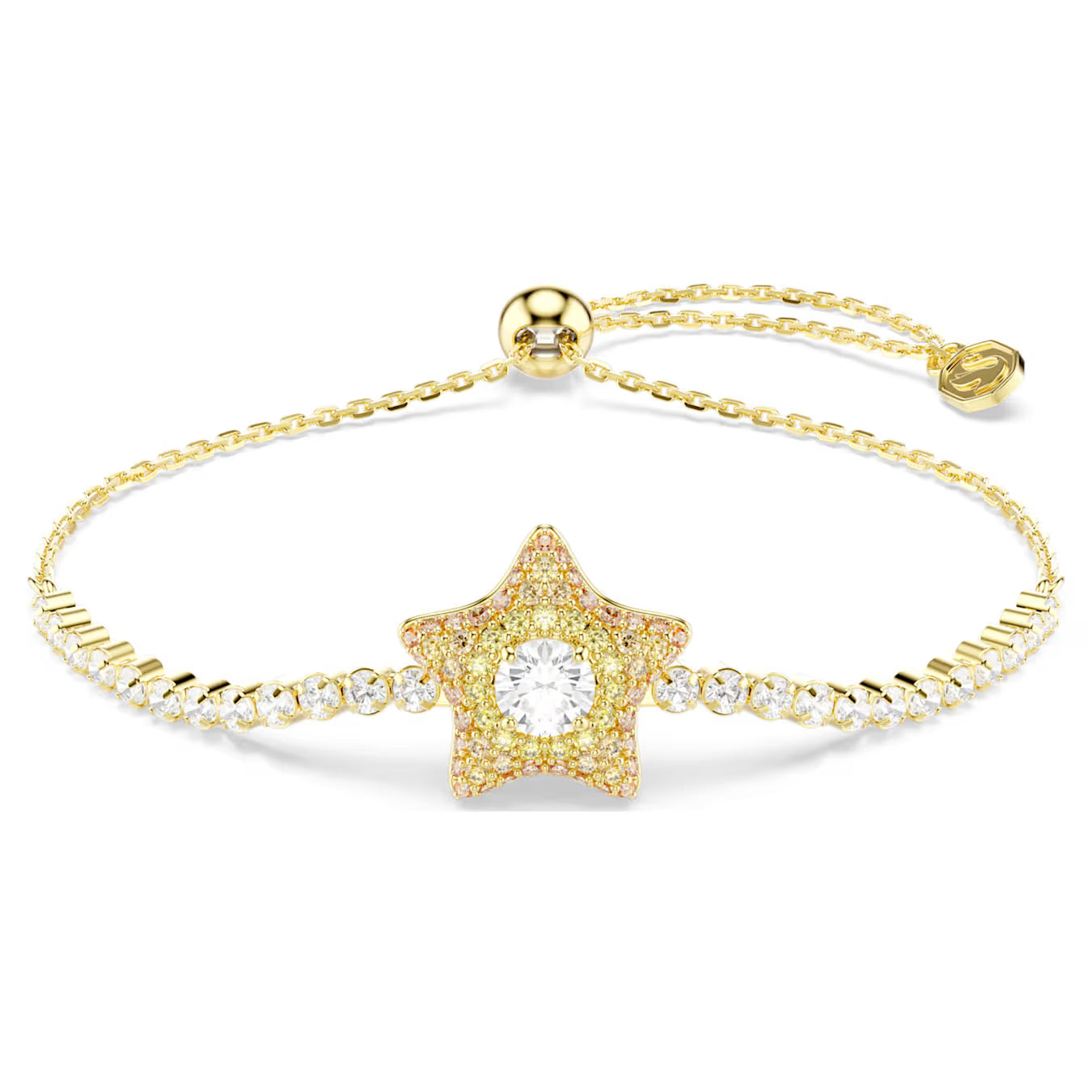 Sublima Bracelet, Round Cut, Star, White, 18K Gold Finish