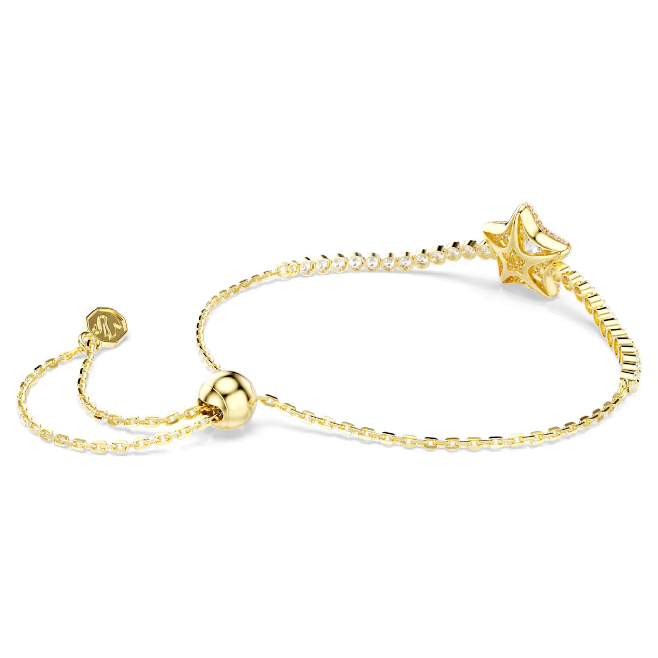 Sublima Bracelet, Round Cut, Star, White, 18K Gold Finish