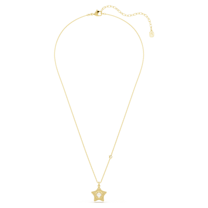 Swarovski Sublima pendant, Round cut, Star, Multicoloured, 18K gold finish