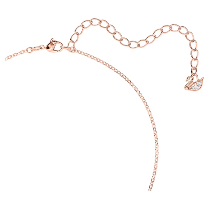 Swarovski Swan pendant, Swan, Small, Black, 18K rose gold finish