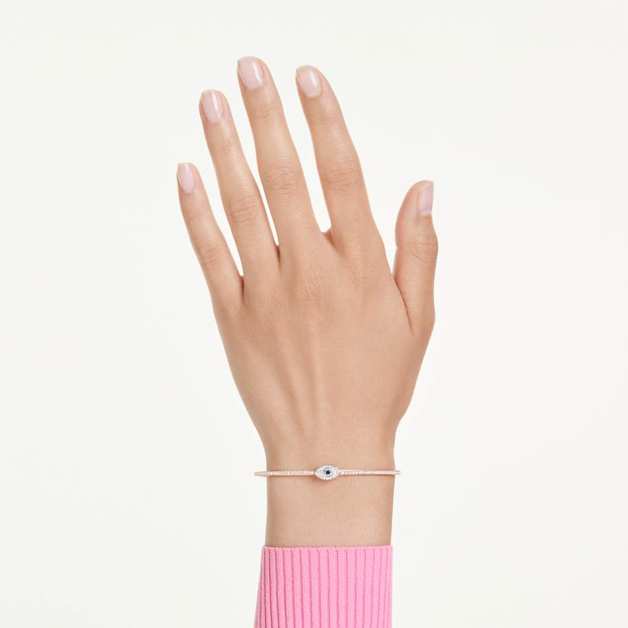 Swarovski Symbolica bangle, Eye, Multicoloured, 18K rose gold finish