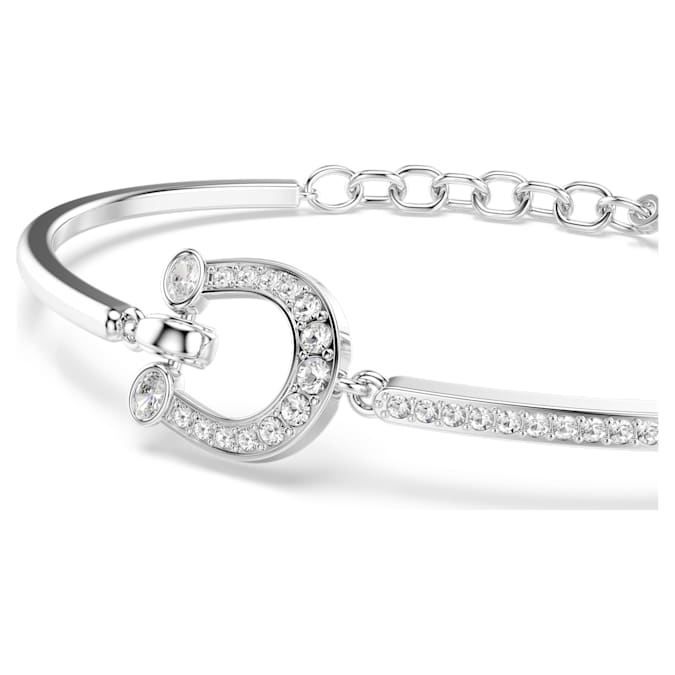 Swarovski Symbolica bracelet, Pavé, Horseshoe, White, Rhodium plated