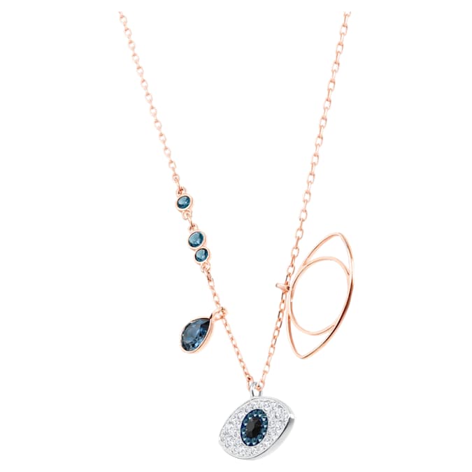 Swarovski Symbolica pendant, Evil eye, Blue, Mixed metal finish