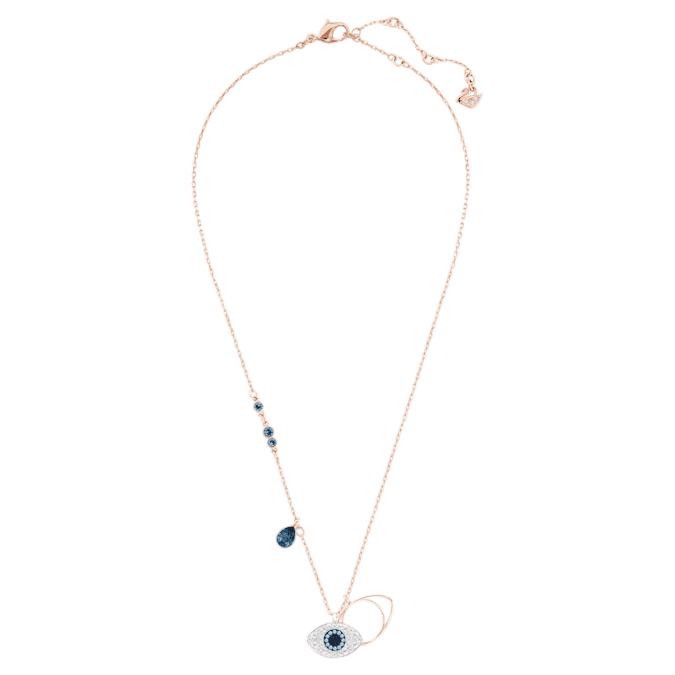 Swarovski Symbolica pendant, Evil eye, Blue, Mixed metal finish