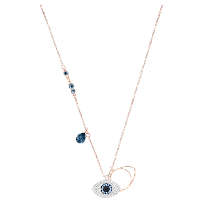 Swarovski Symbolica pendant, Evil eye, Blue, Mixed metal finish