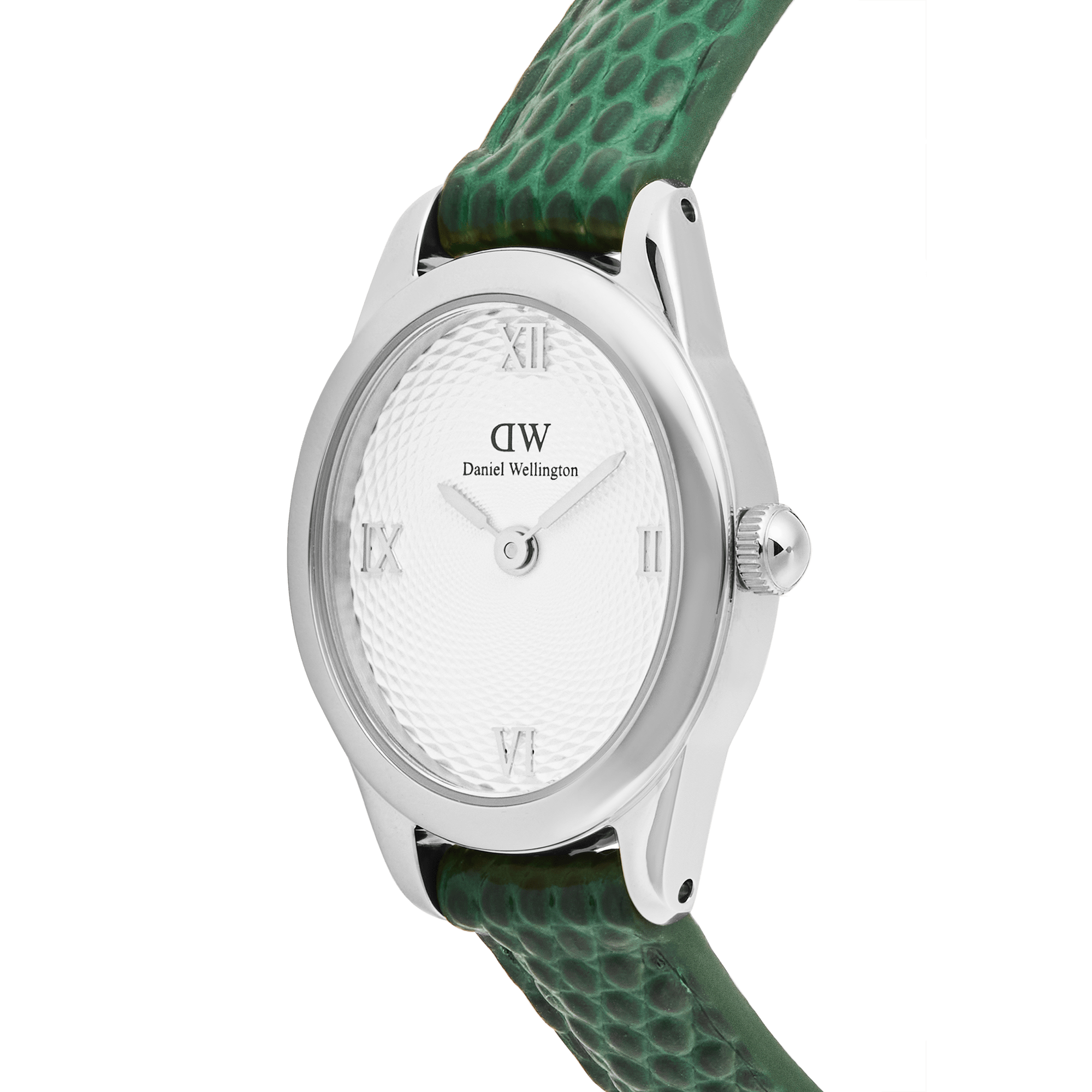 Daniel Wellington Ophelia Mini Green Lizard White Guilloché Silver