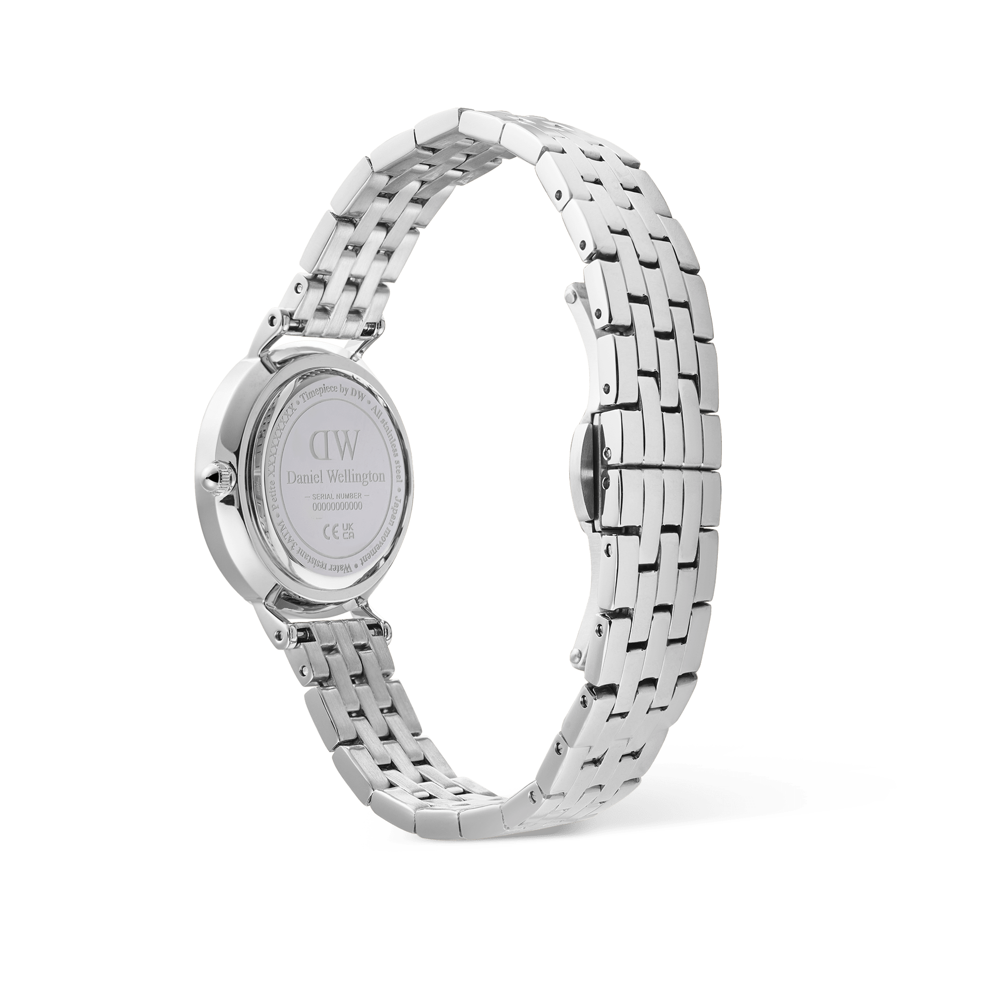 Daniel Wellington Petite Roman Numerals Date 5-link  Silver