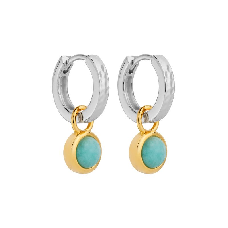 Najo Solace 2-Tone Amazonite Huggie Earring