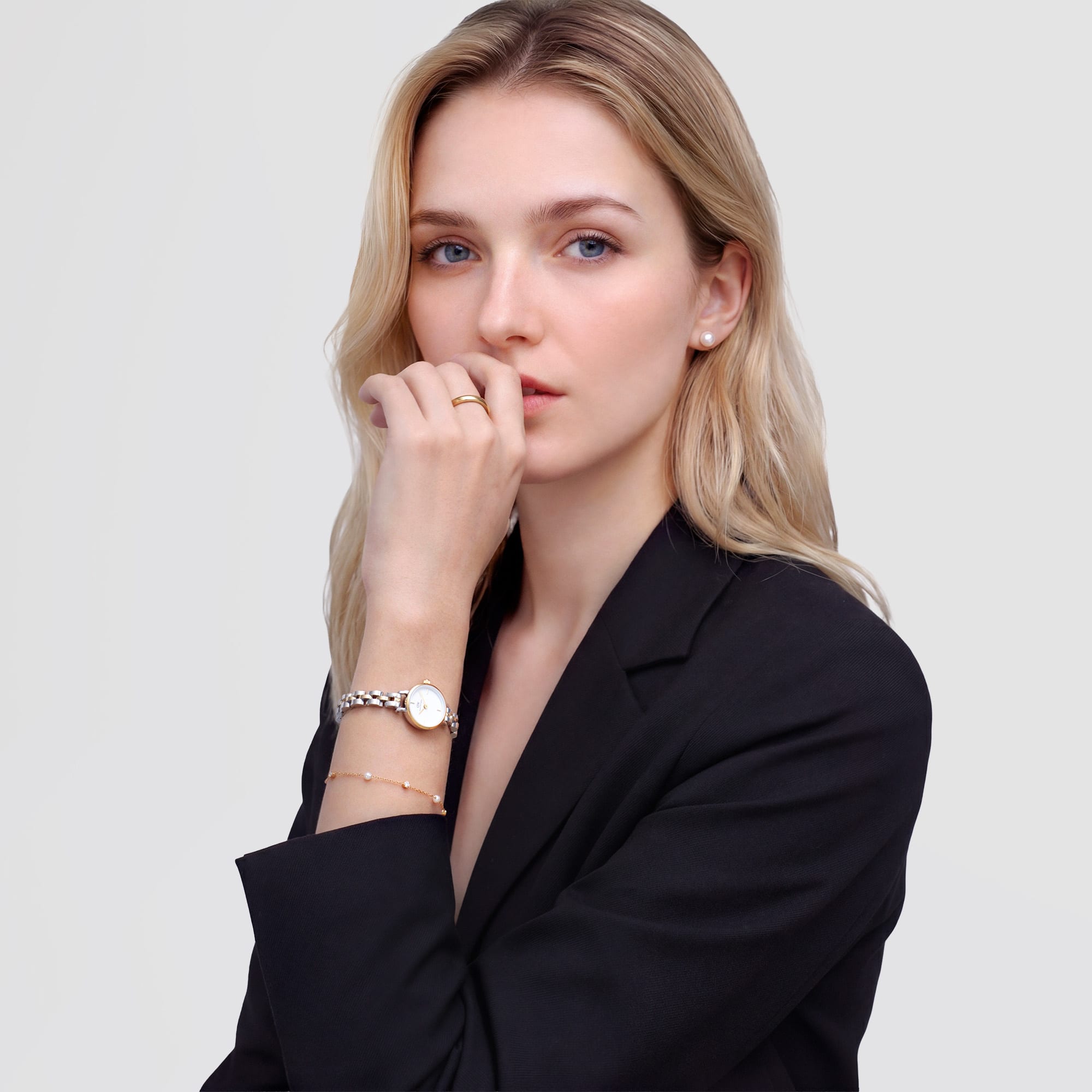 Daniel Wellington Petite Mini Arch 3-Link Two Tone Gold