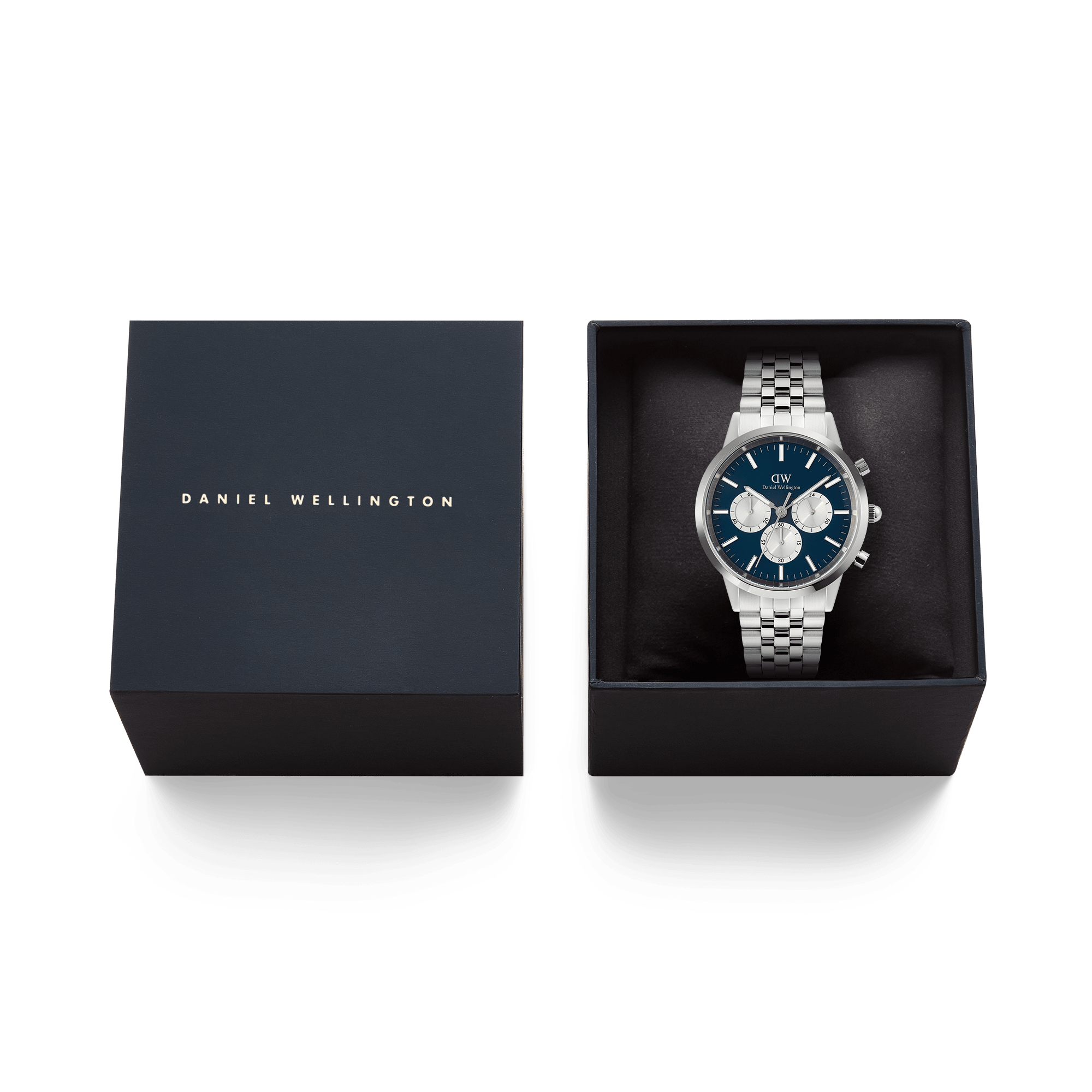 Daniel Wellington Iconic Chronograph Arch 5-Link Arctic Panda Silver