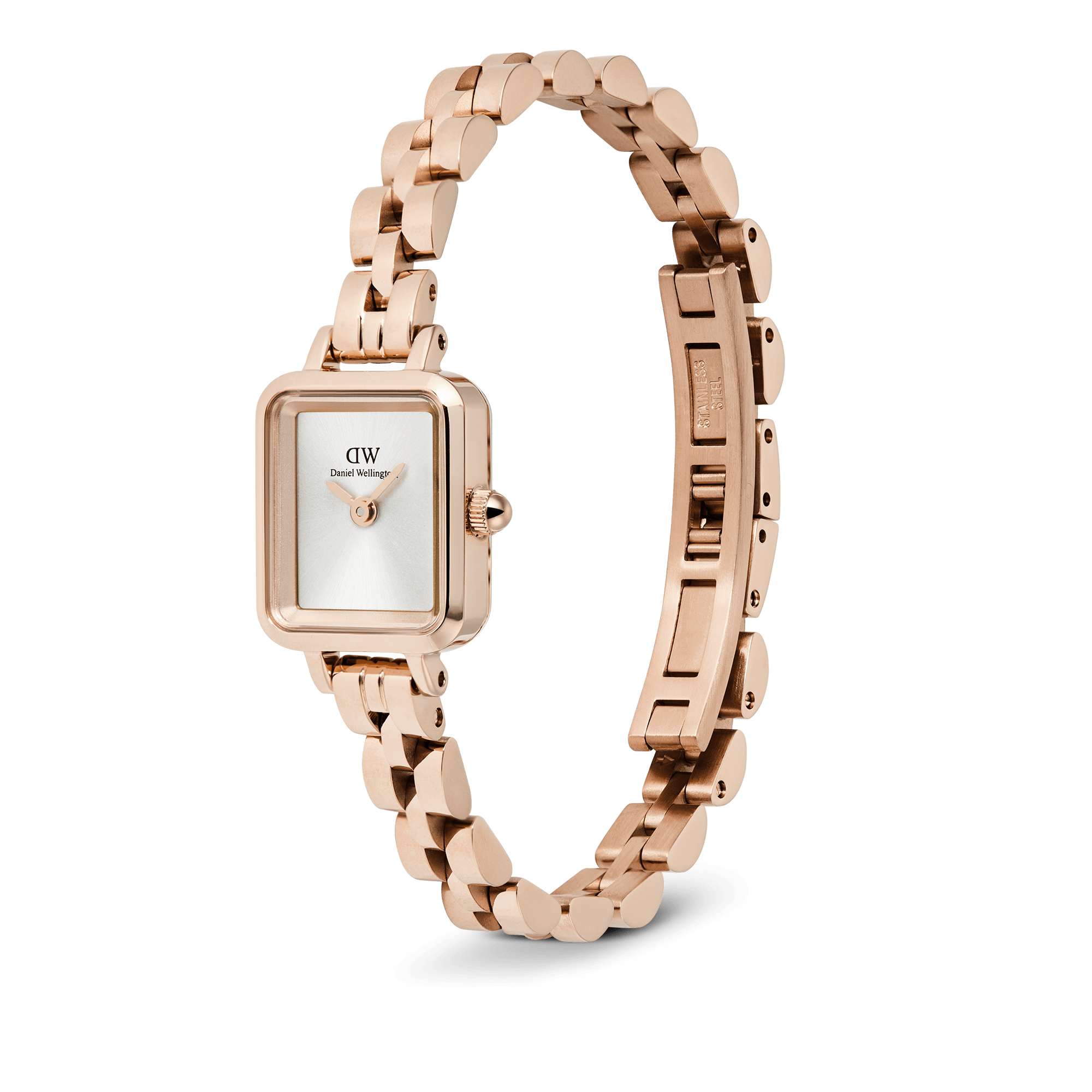 Daniel Wellington Quadro Mini Arch 3-link White Sunray Rose Gold